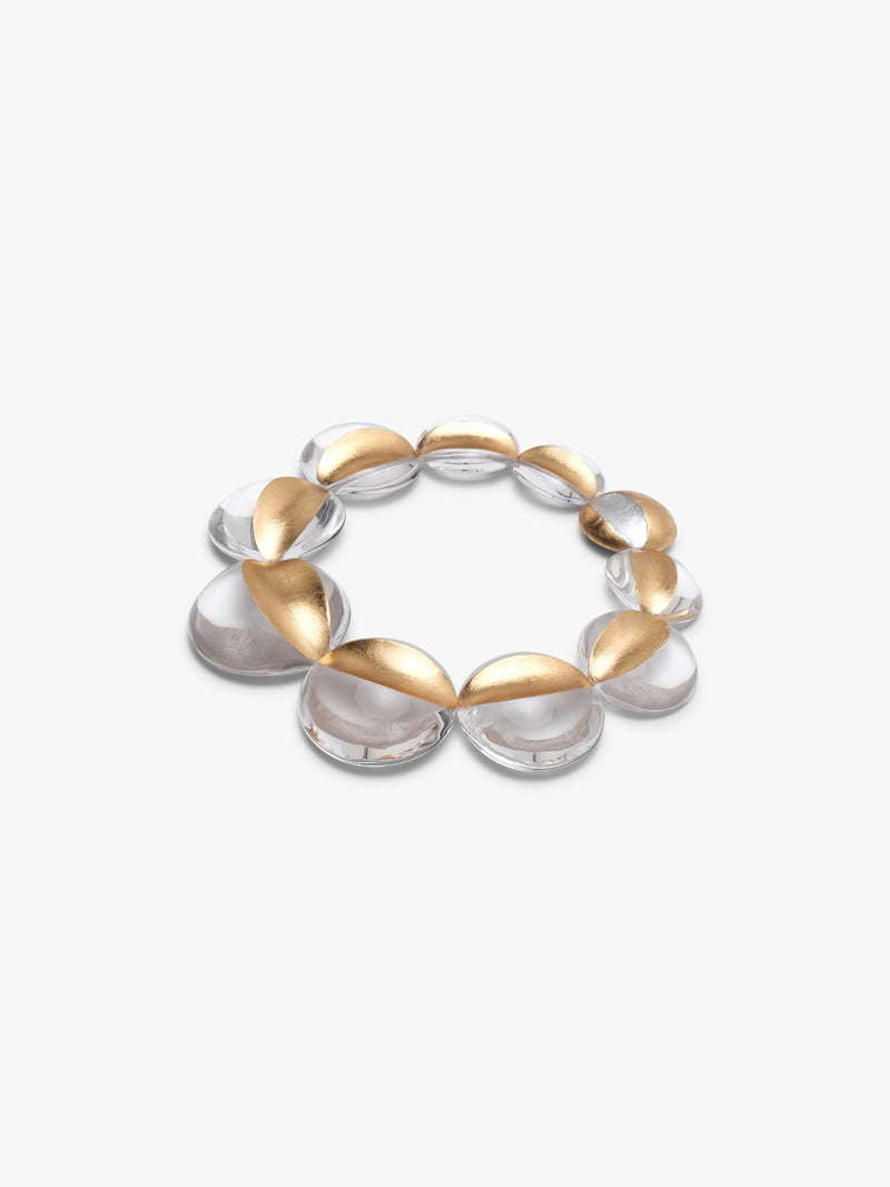 Sava necklace: greencast acrylic, goldfoil