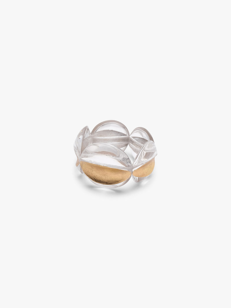 Dunea bracelet: greencast acrylic, goldfoil