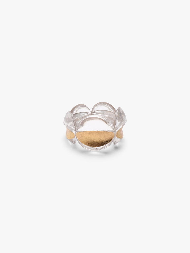 Dunea bracelet: greencast acrylic, goldfoil