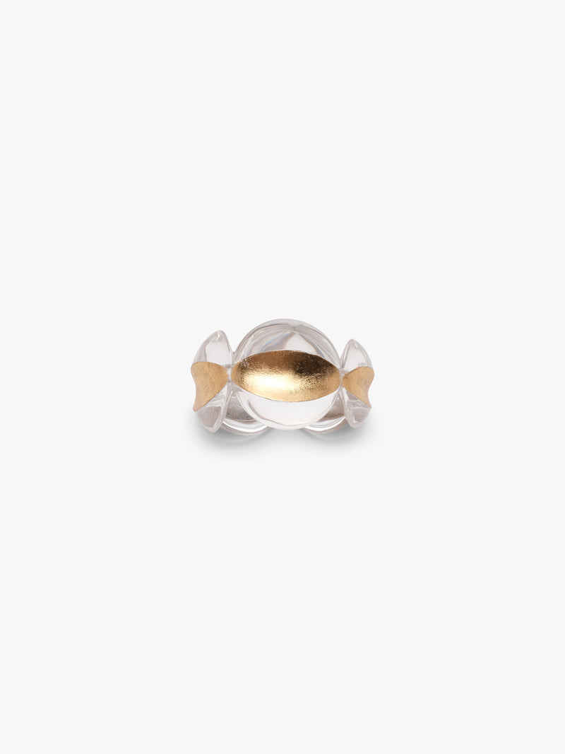 Dunea bracelet: greencast acrylic, goldfoil