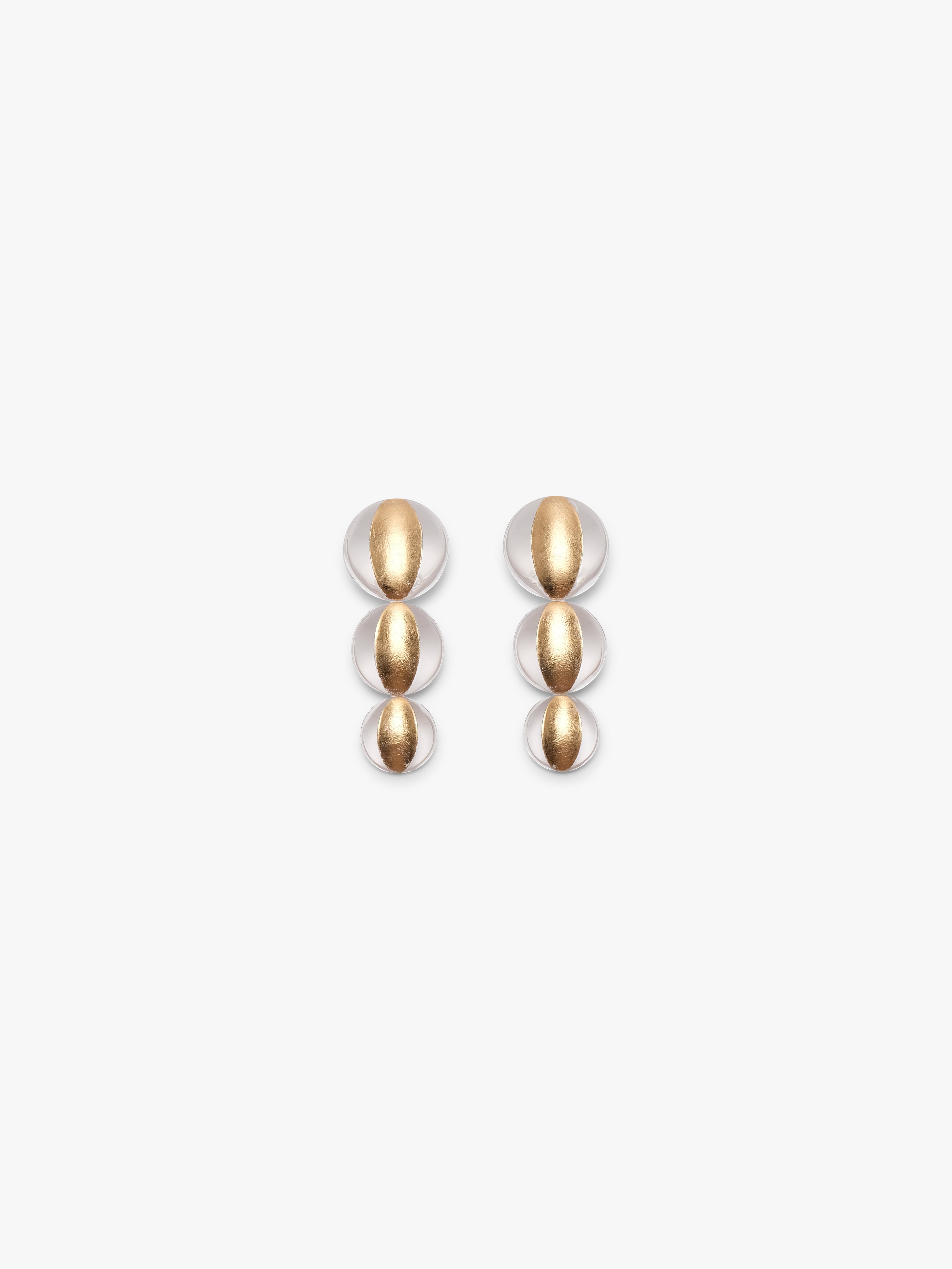 Zuri earrings: greencast acrylic, goldfoil