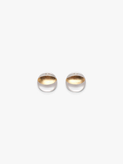 Sirone earrings: greencast acrylic, goldfoil