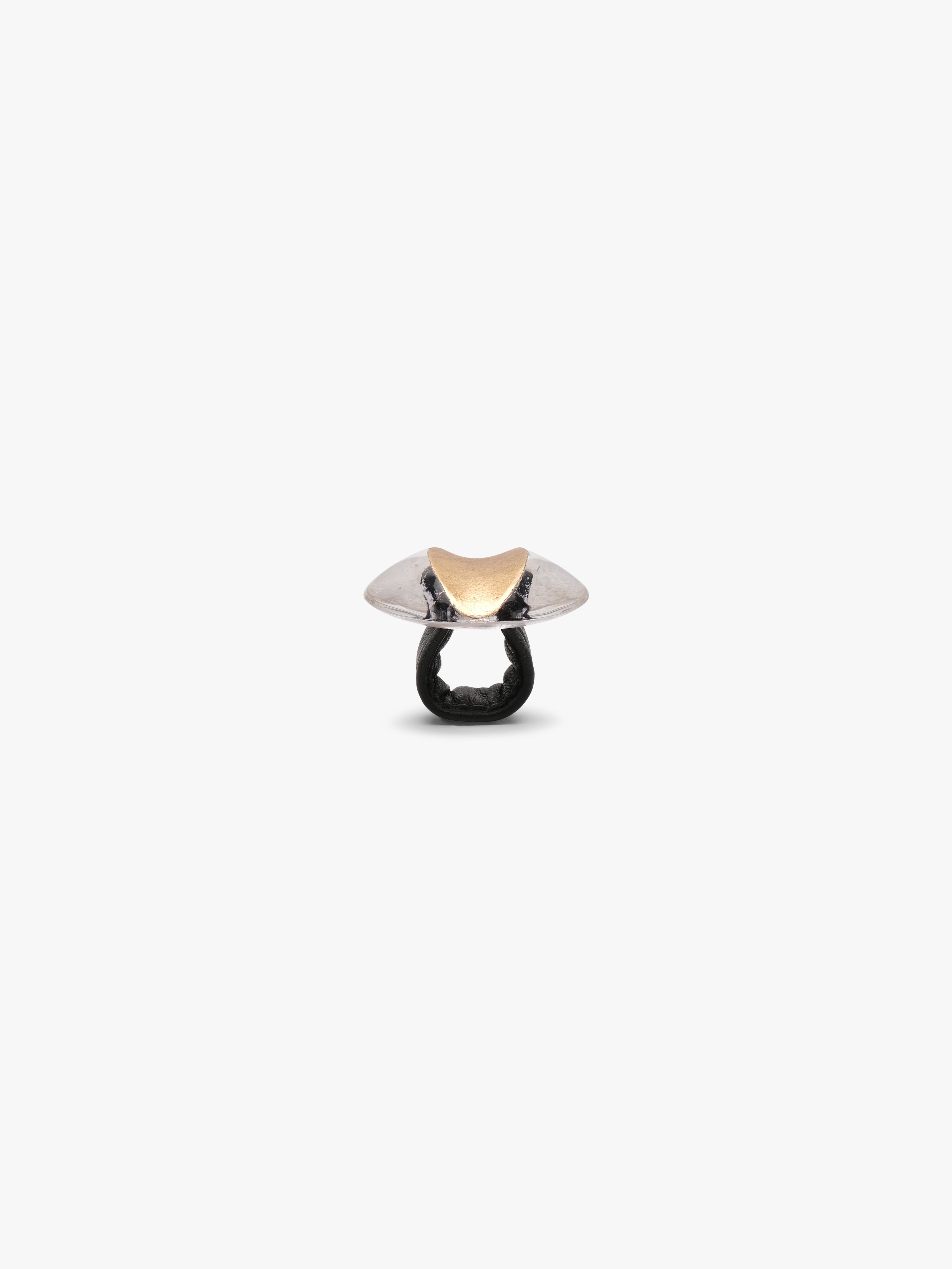 Ibex ring: greencast acrylic, goldfoil