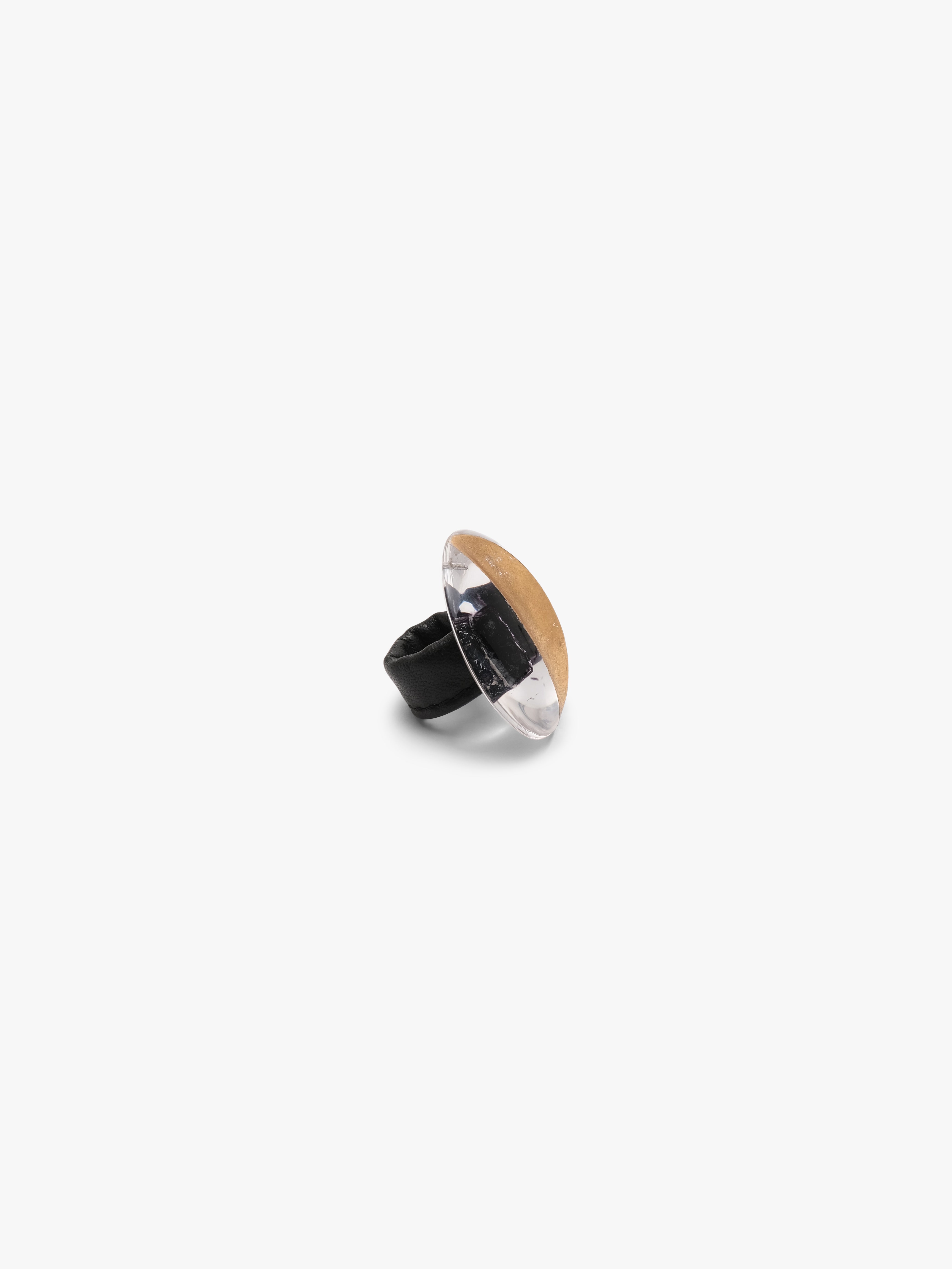 Ibex ring: greencast acrylic, goldfoil
