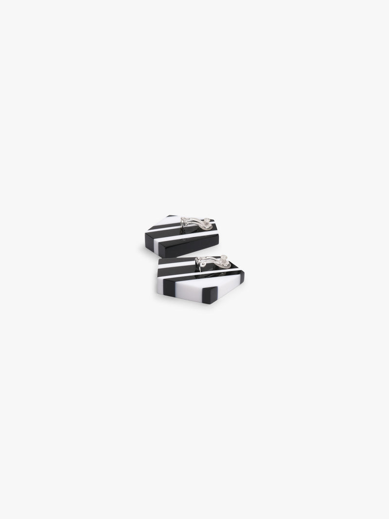 Zofi earrings: striped greencast