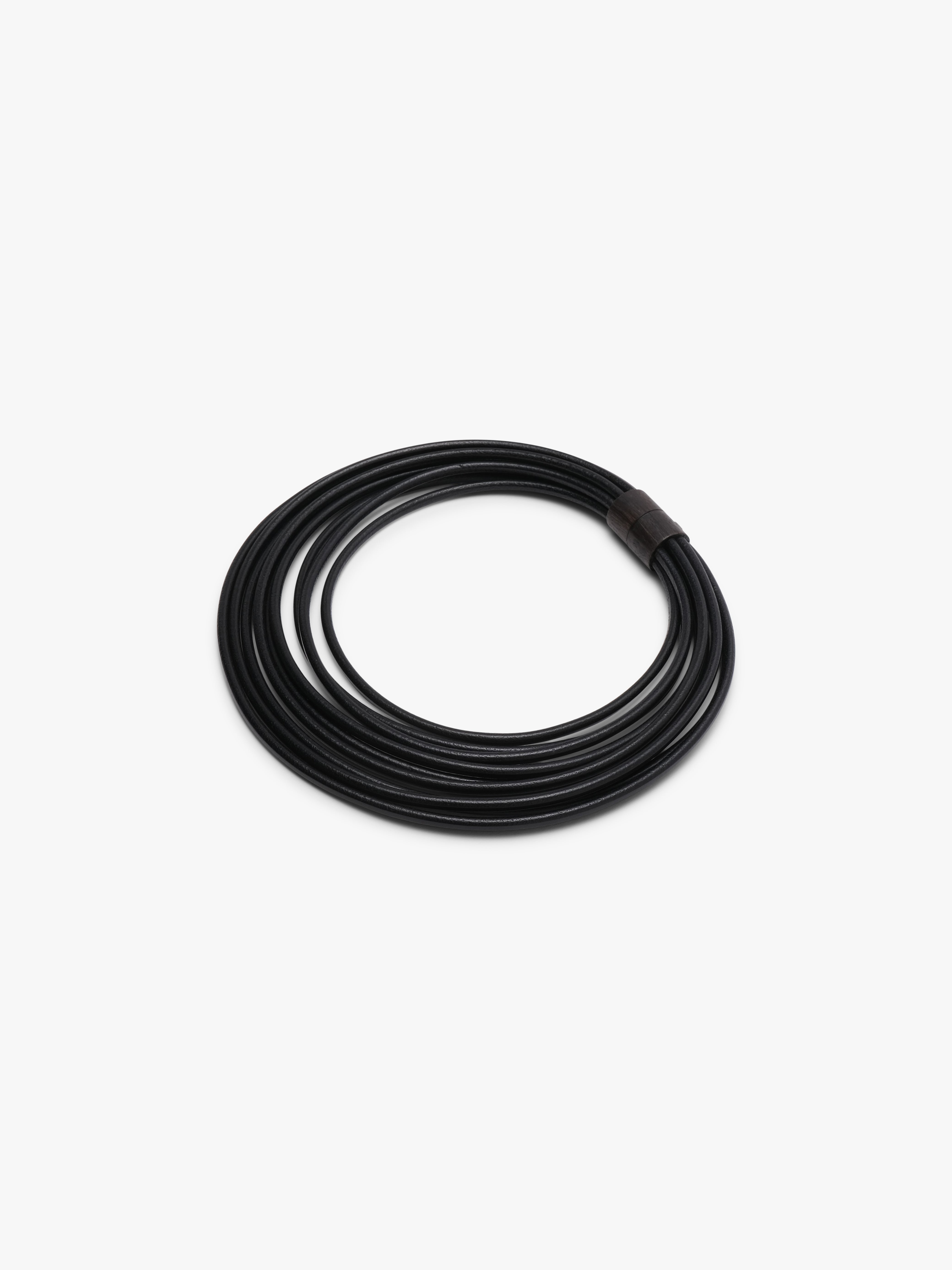 Oraya necklace: leather, bog oak