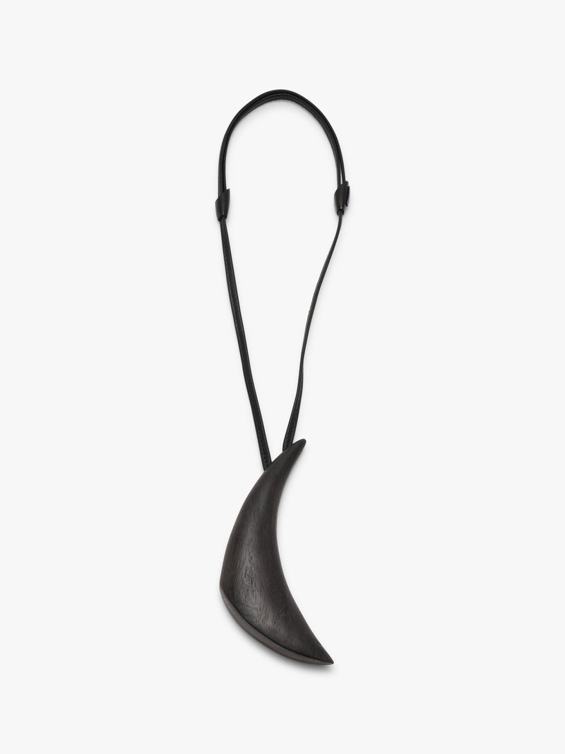 Suma pendant: black acacia, leather