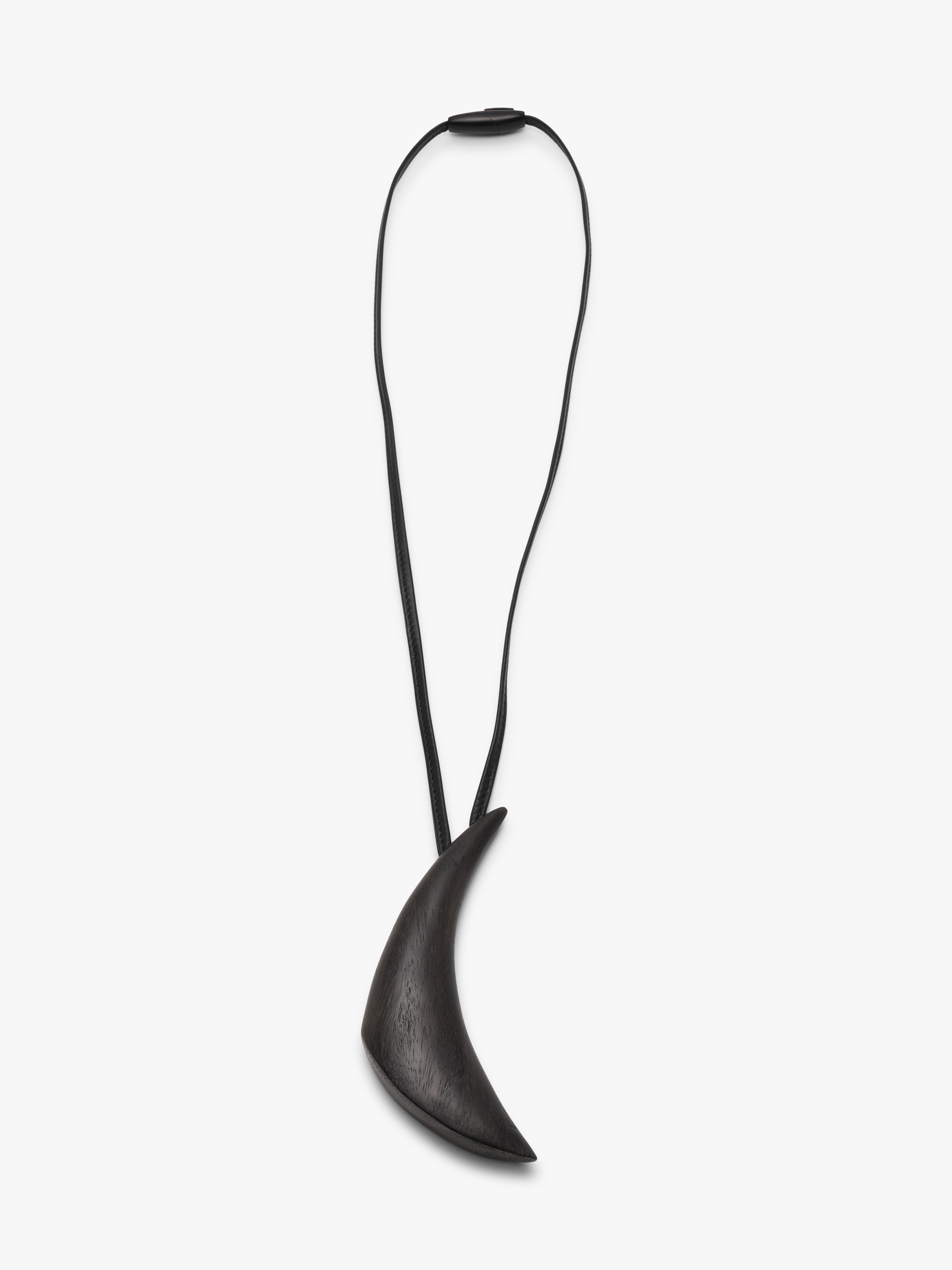 Suma pendant: black acacia, leather