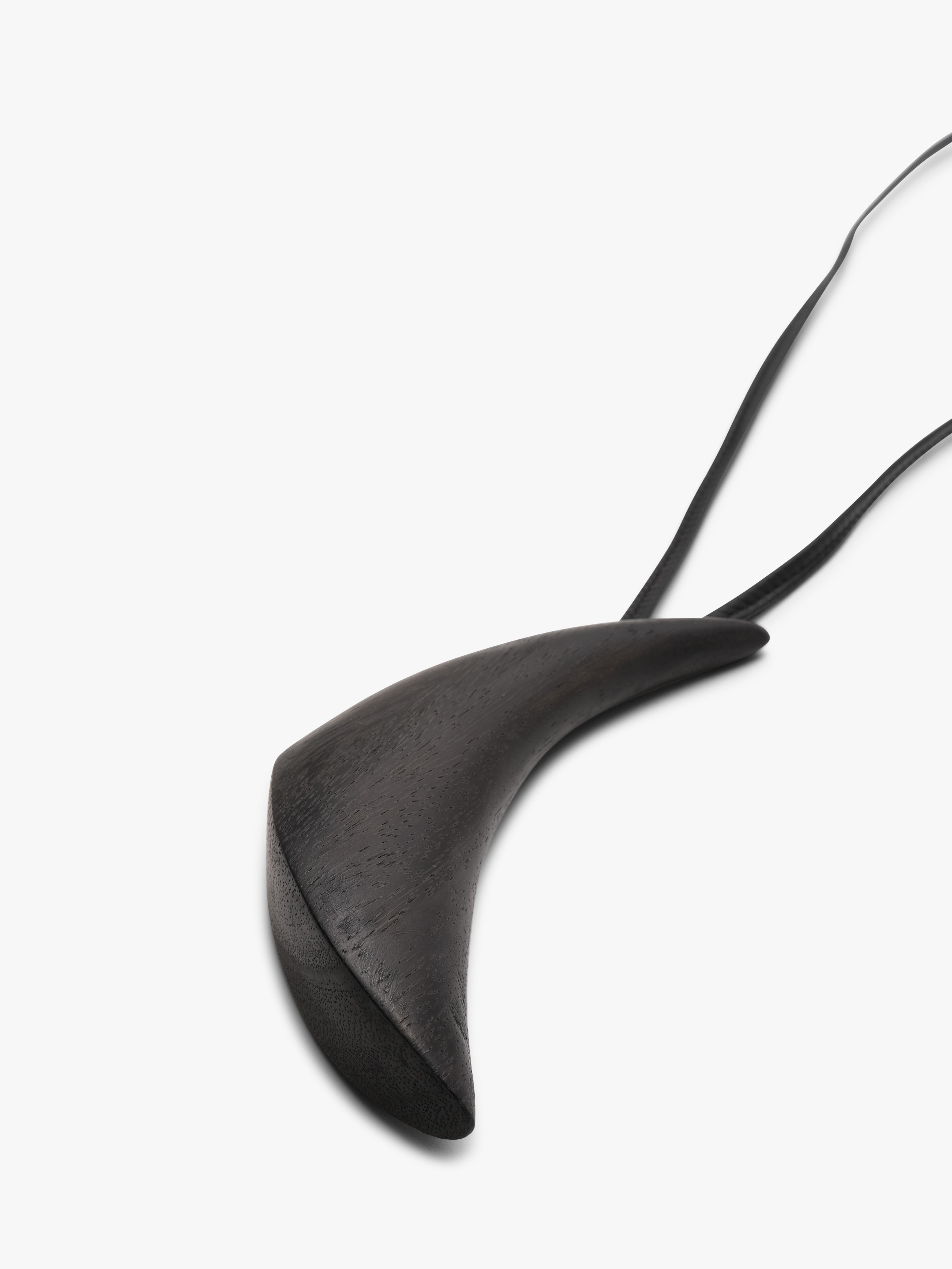 Suma pendant: black acacia, leather