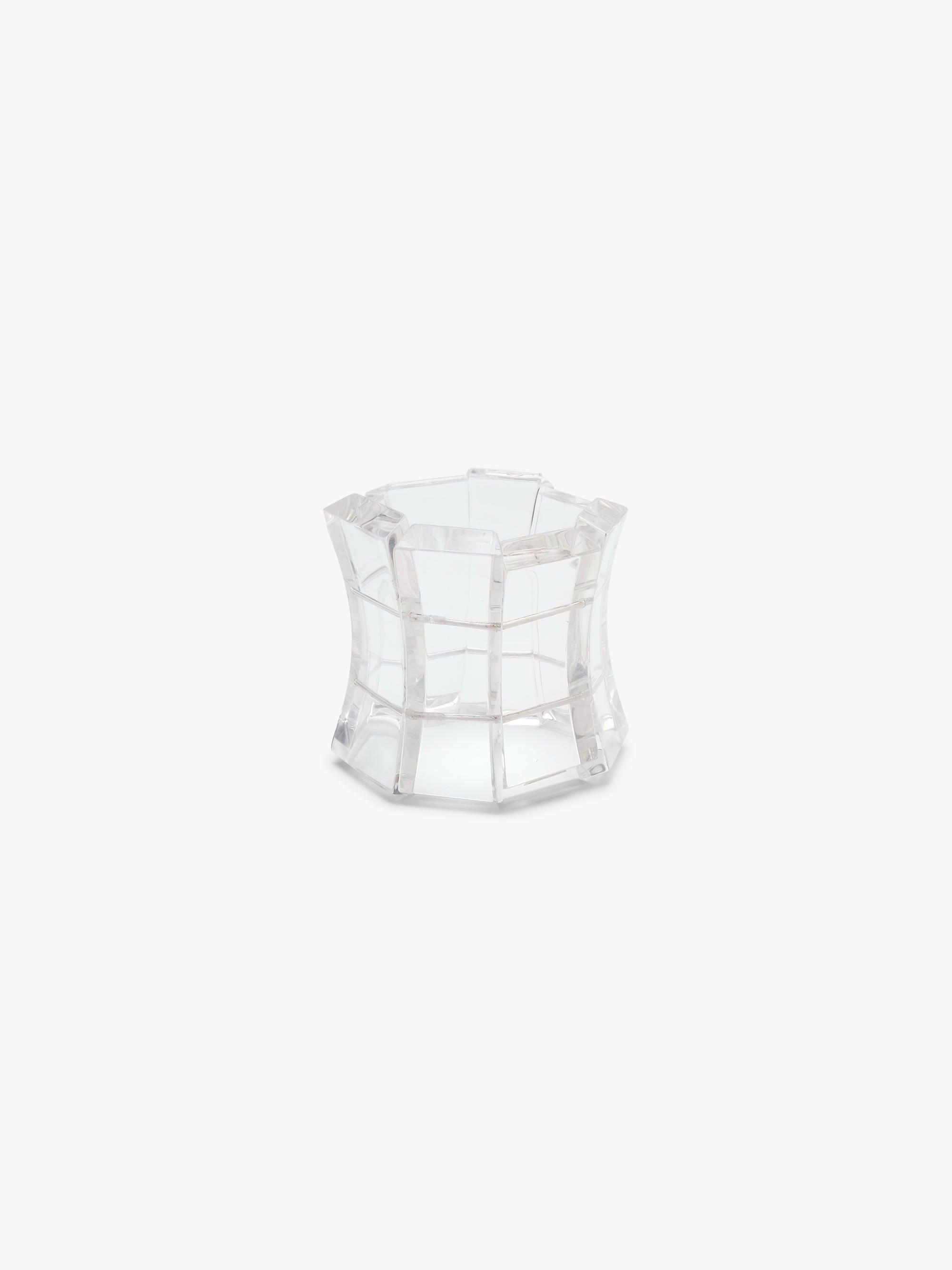 Transparent geometric bracelet on a white background