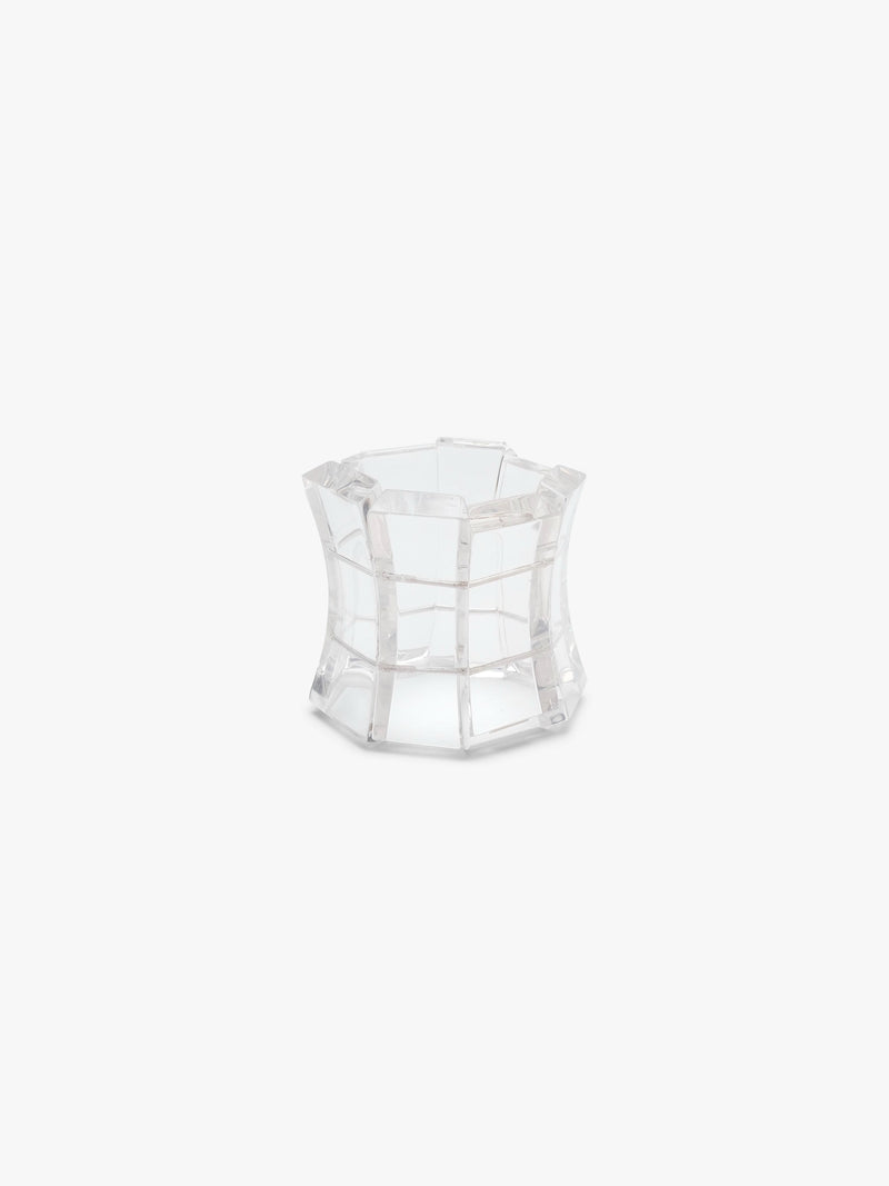 Transparent geometric bracelet on a white background