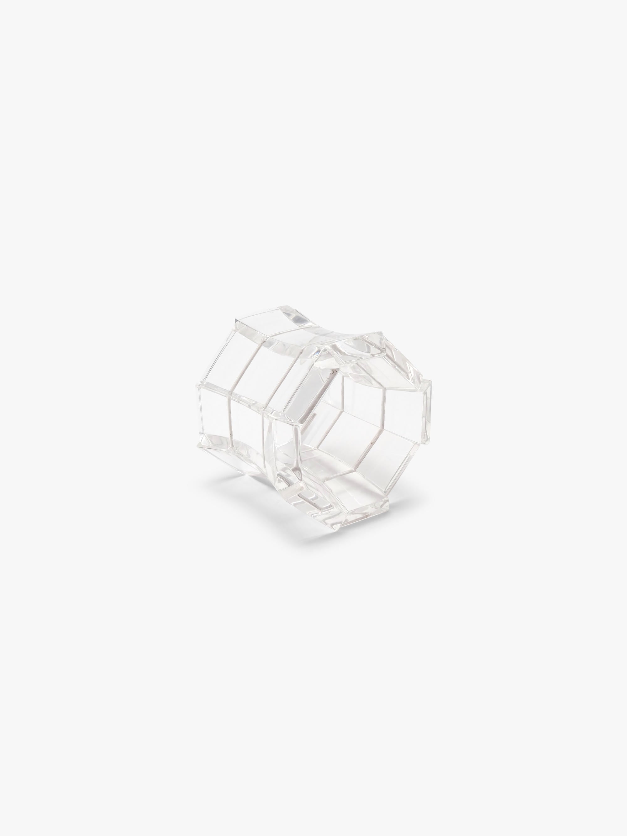 Transparent geometric bracelet on a white background