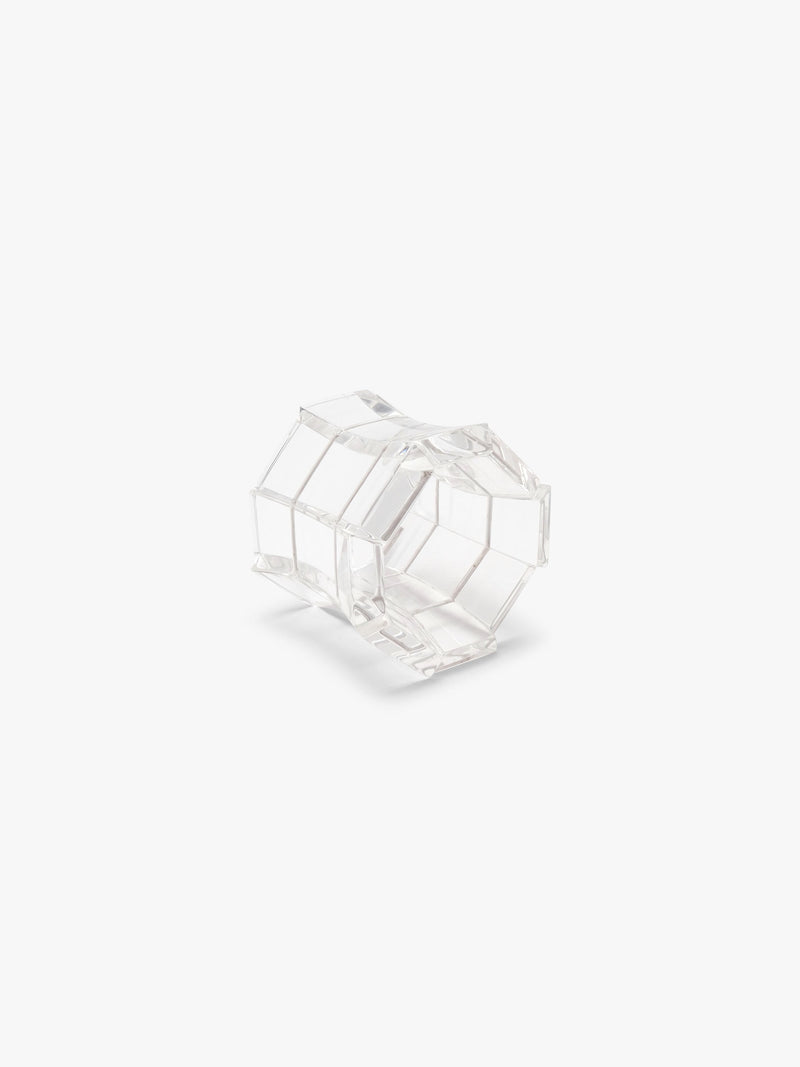 Transparent geometric bracelet on a white background