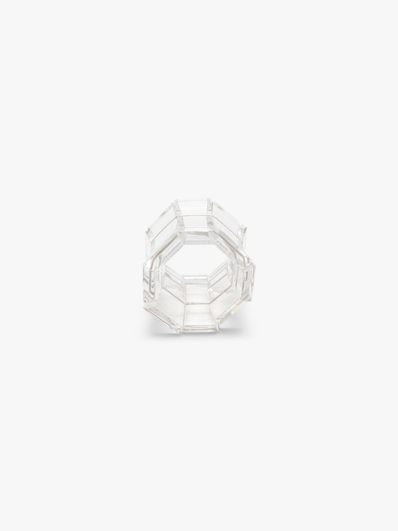 Transparent geometric bracelet on a white background