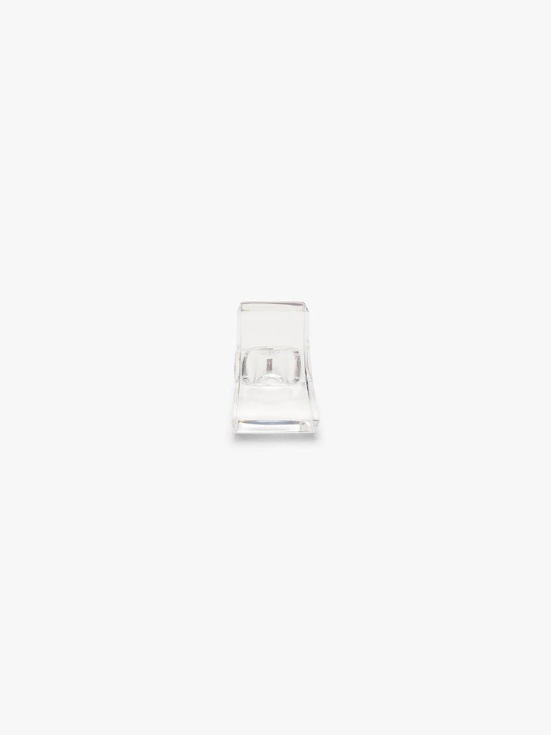 transparent acrylic ring on white background
