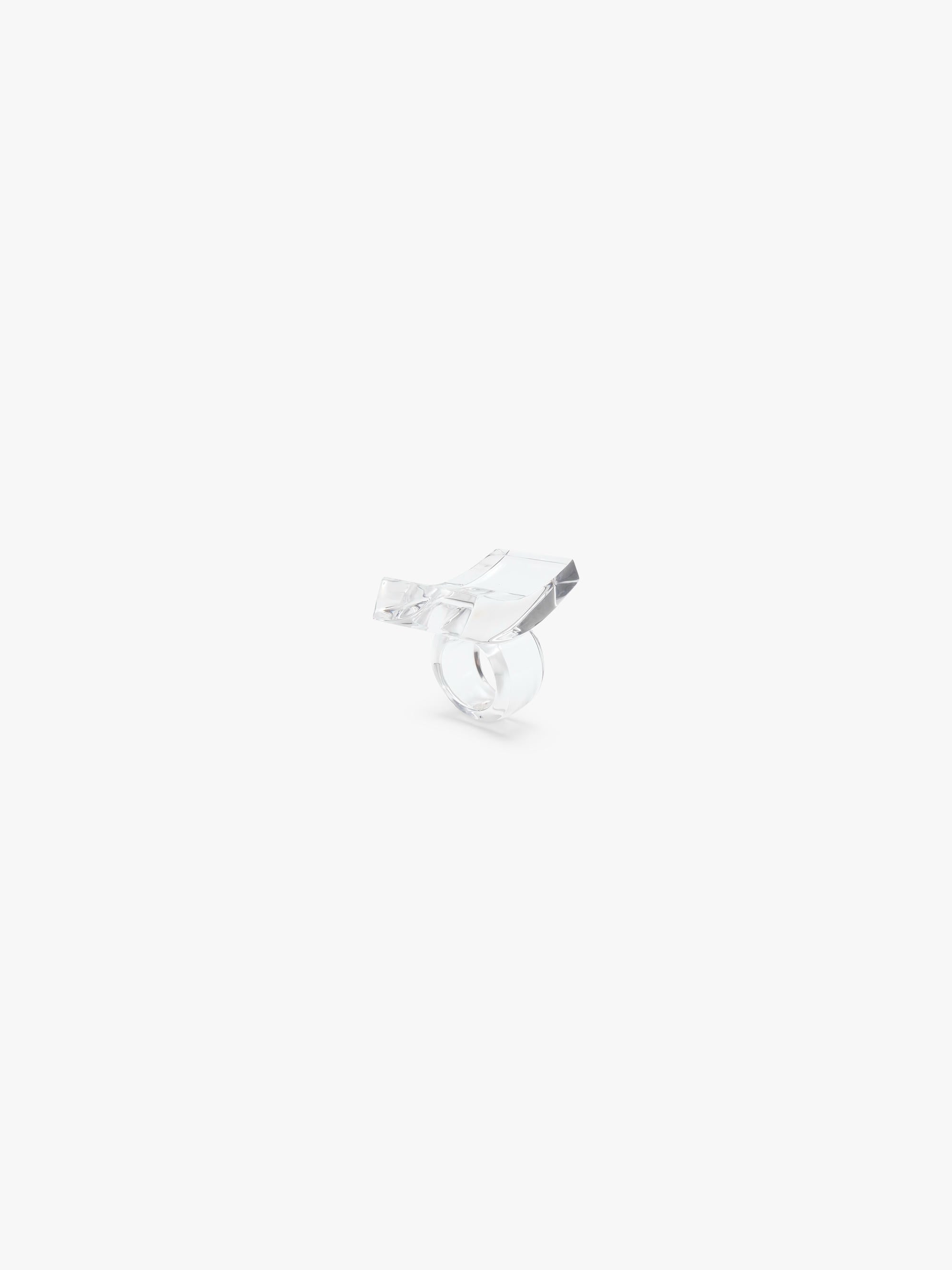 transparent acrylic ring on white background