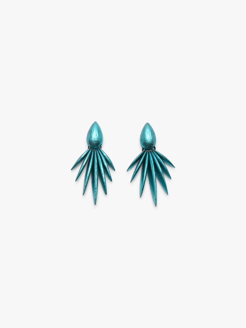 Quasi earrings: acacia, bluefoil