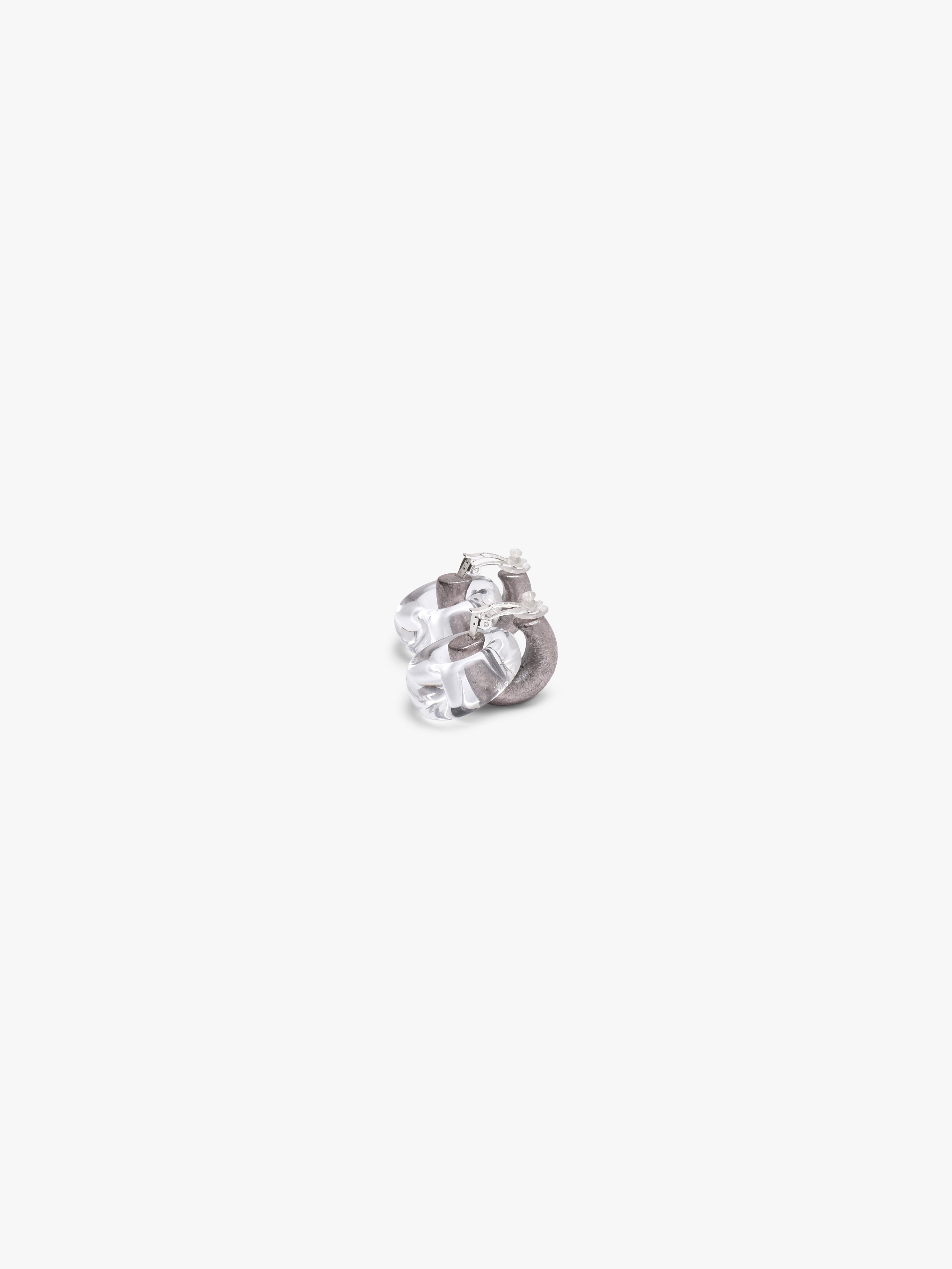 Havana earrings: greencast acrylic, silverfoil