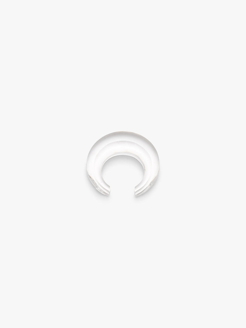 transparent curved bracelet, displayed on a white background