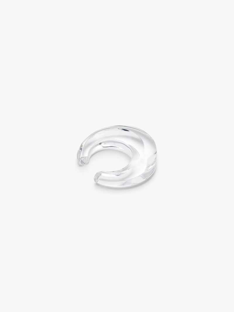 transparent curved bracelet, displayed on a white background