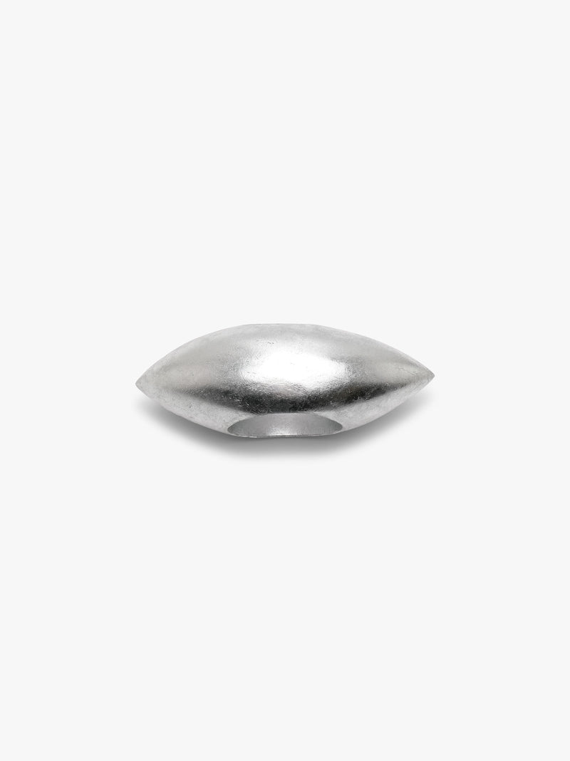 A bracelet covered in silverfoil with a textured surface, shown on a clean white background.