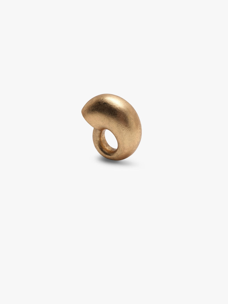 Rounded gold ring, displayed on a white background