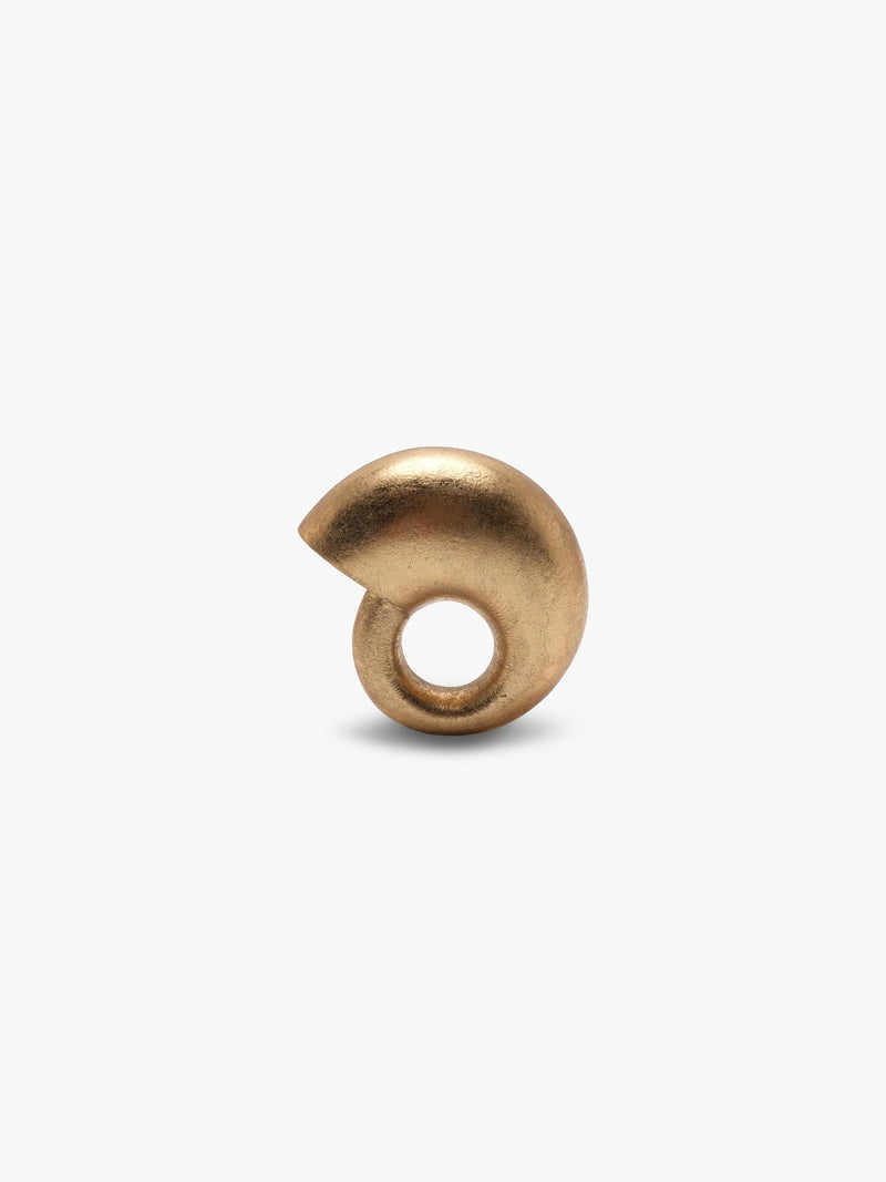 Rounded gold ring, displayed on a white background
