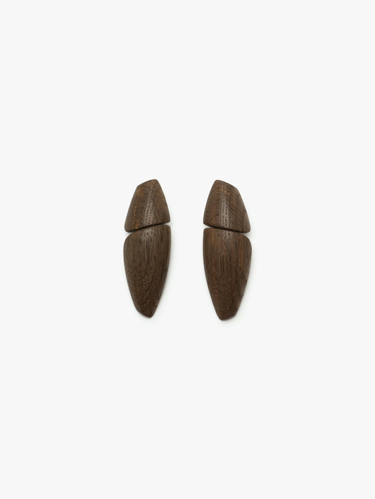 Ara earring: bog oak