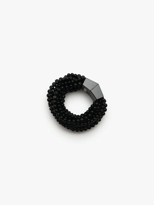 Julip bracelet: obsidian stone, acrylic