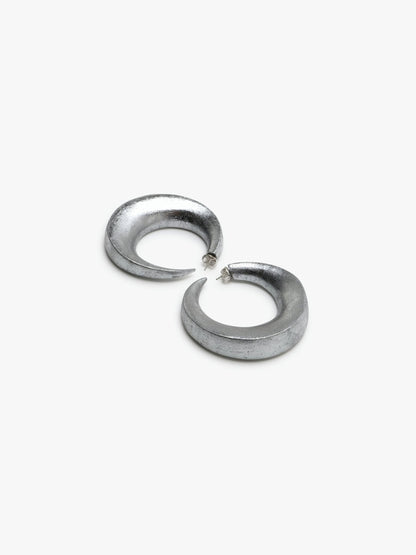 Full moon stud earring: silverfoil