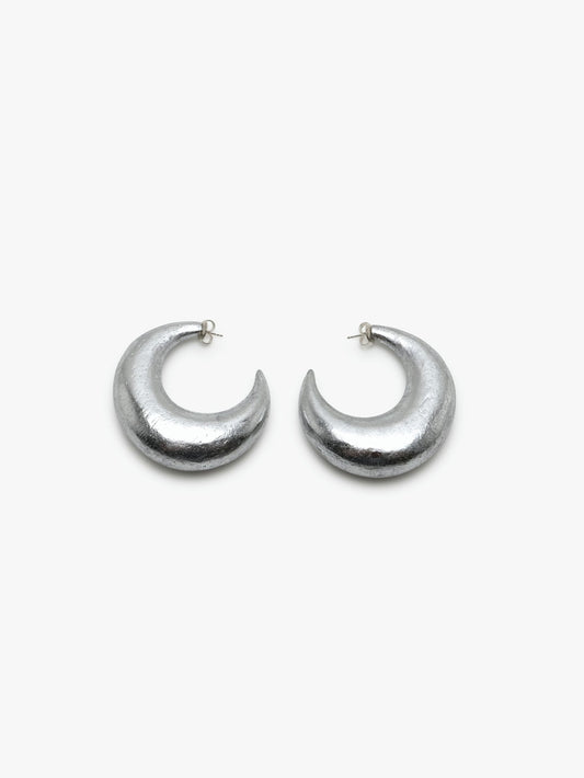 Half moon stud earring: silverfoil