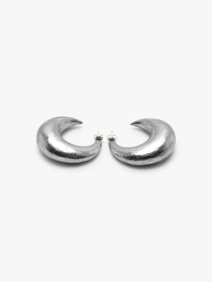 Half moon stud earring: silverfoil