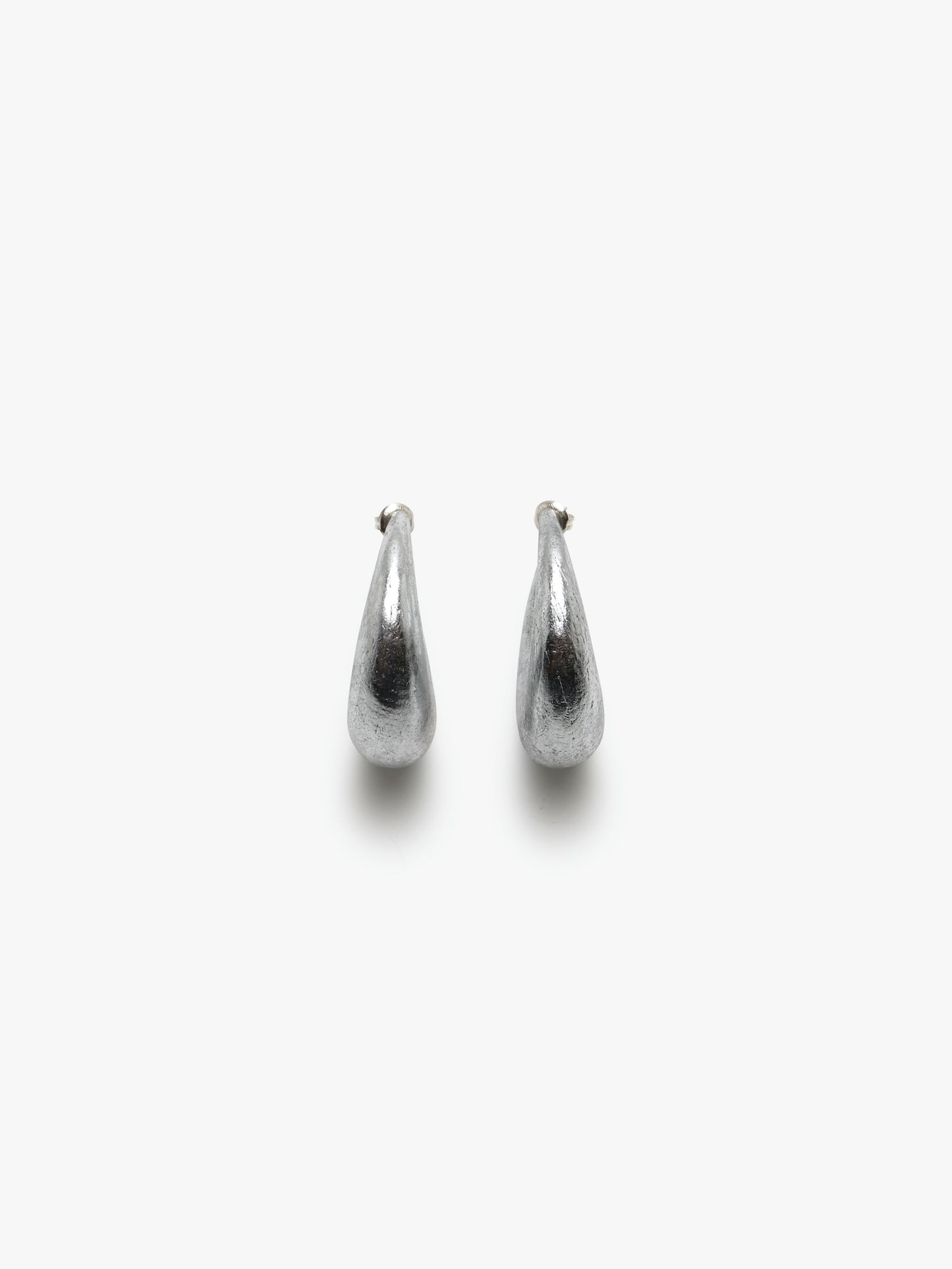 Half moon stud earring: silverfoil