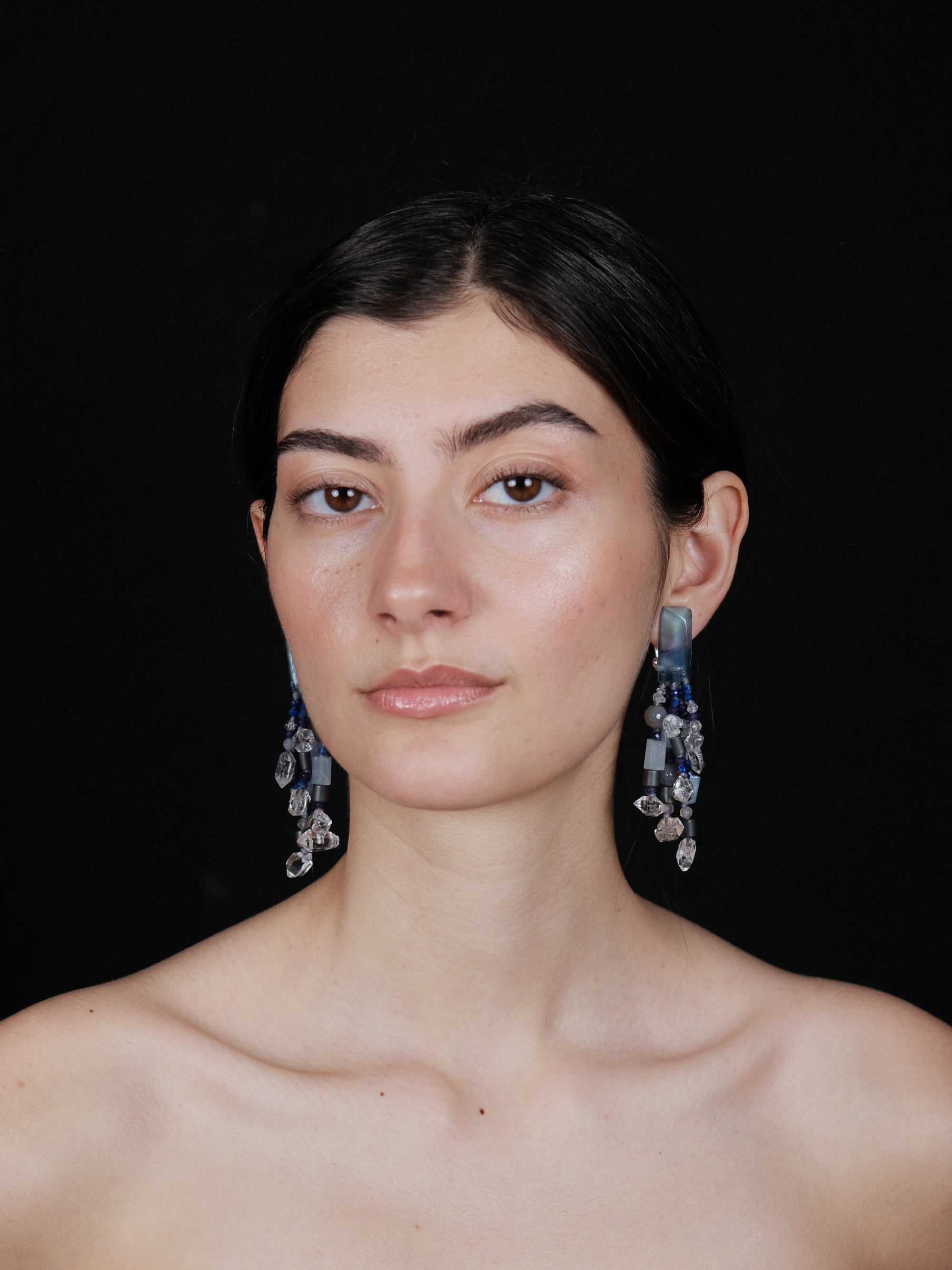 Earrings: multi materials