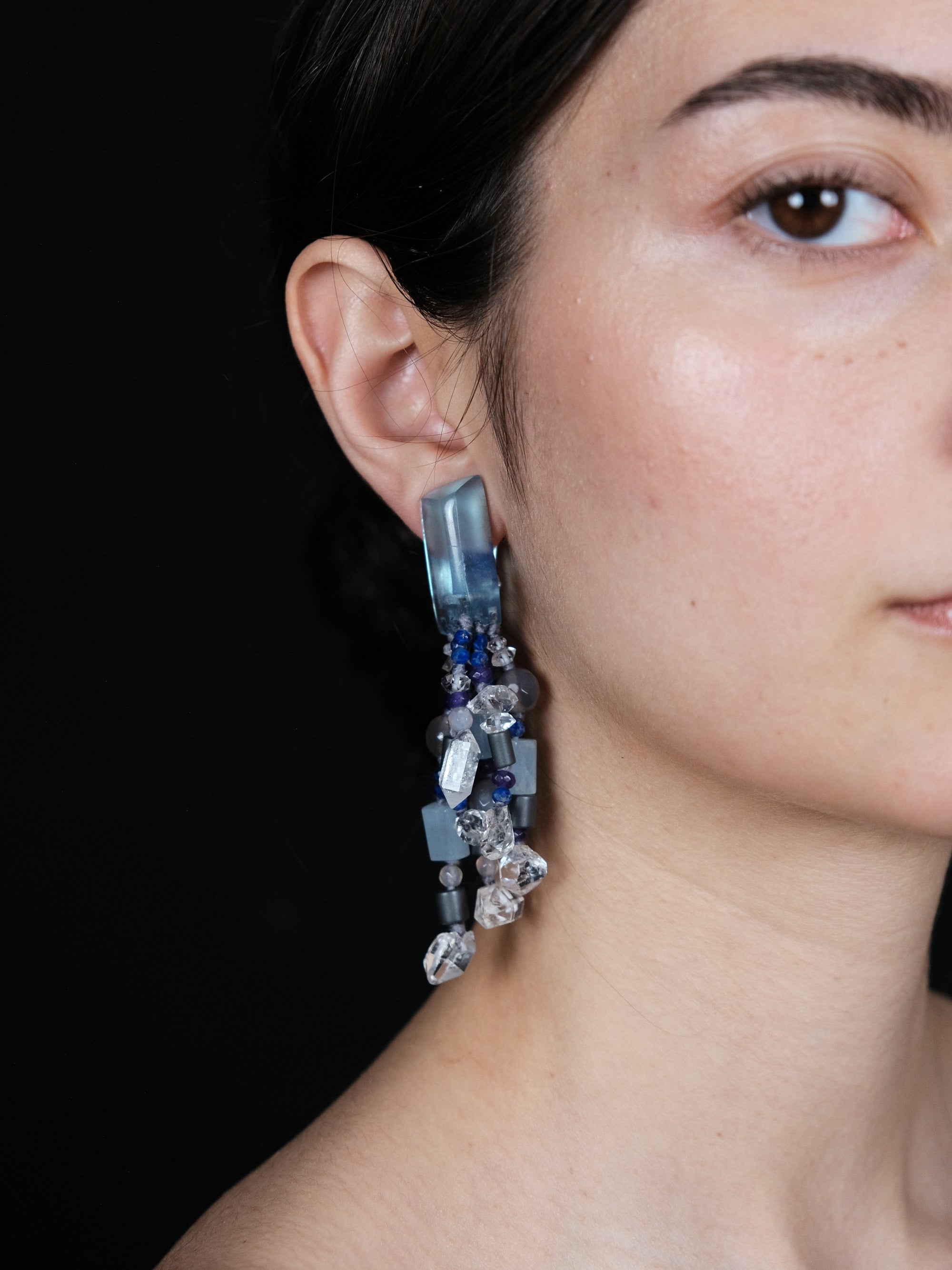 Earrings: multi materials
