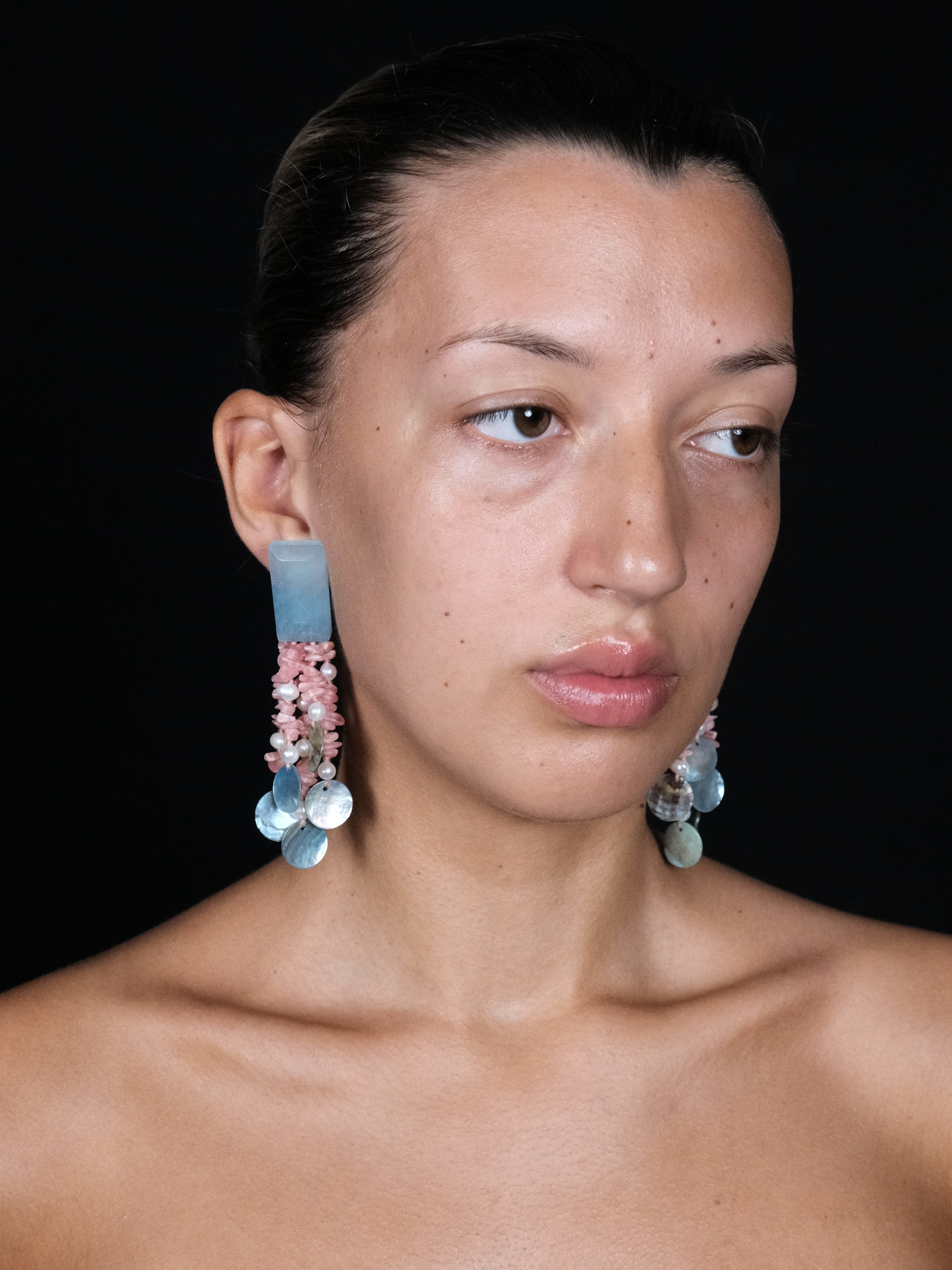 Earrings: multi materials