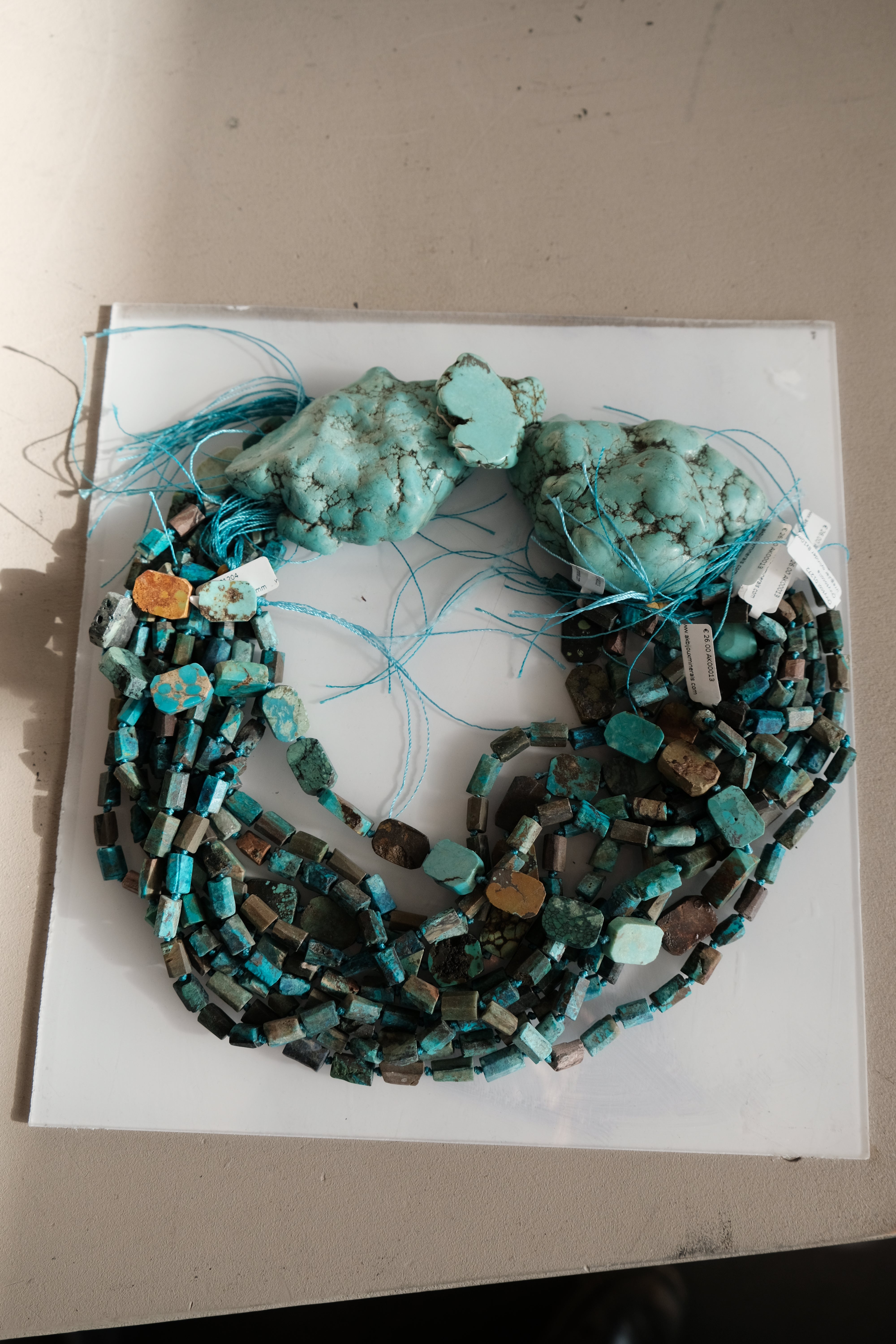 Necklace: chrysocolla, turquoise