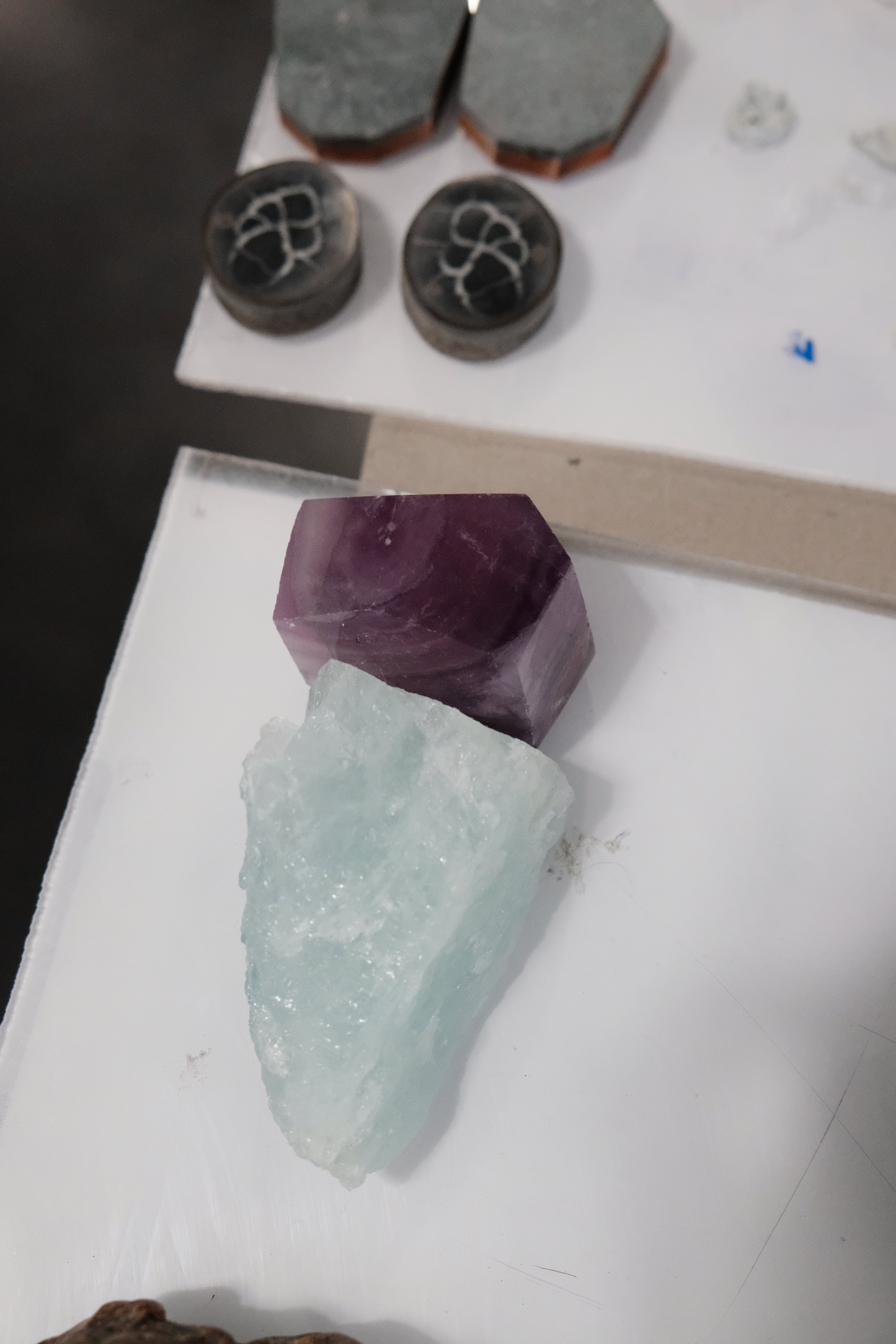 Pendant: amethyst, aquamarine