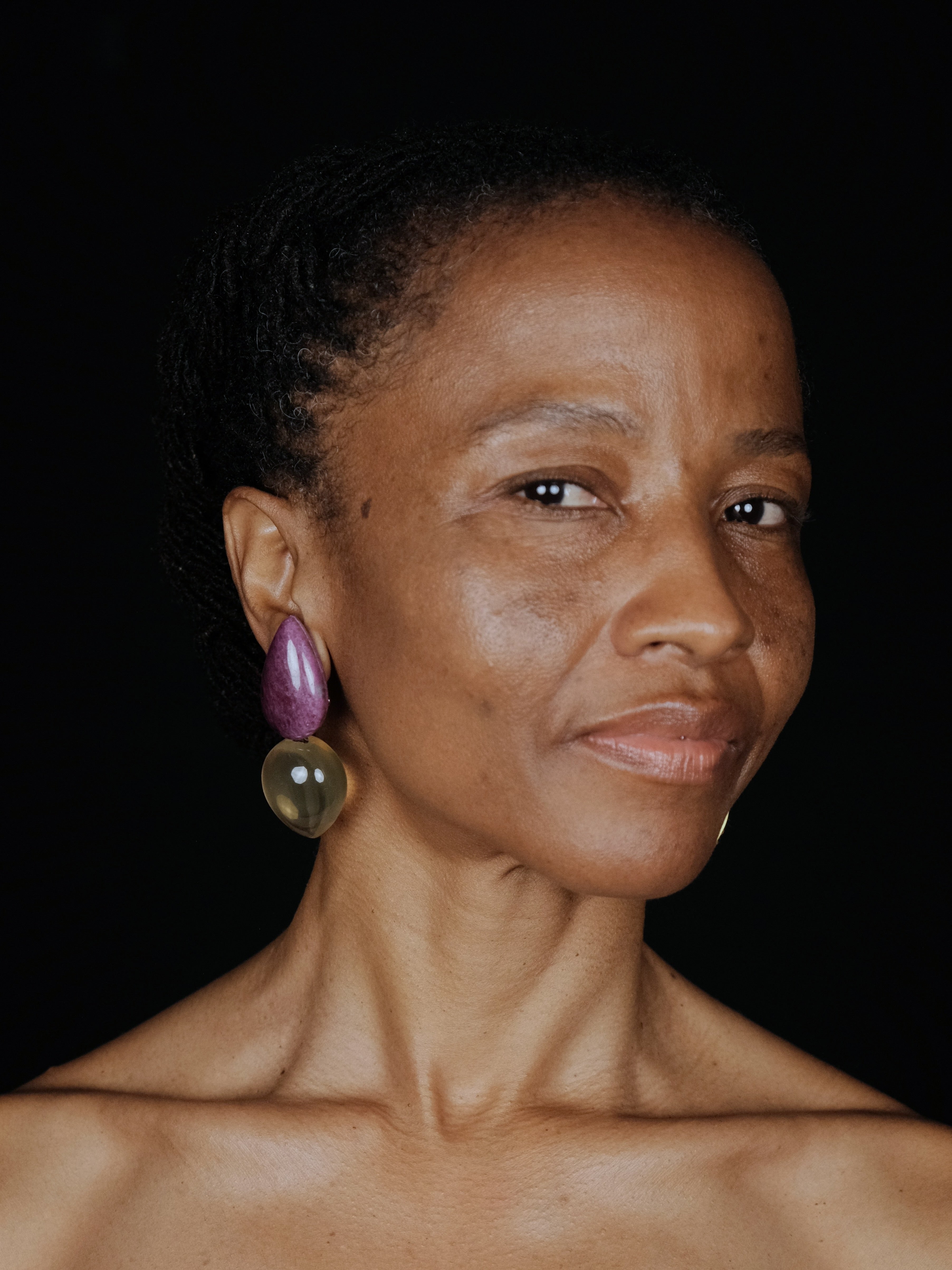 Earrings: ruby zoisite, lemonquartz, amaranth