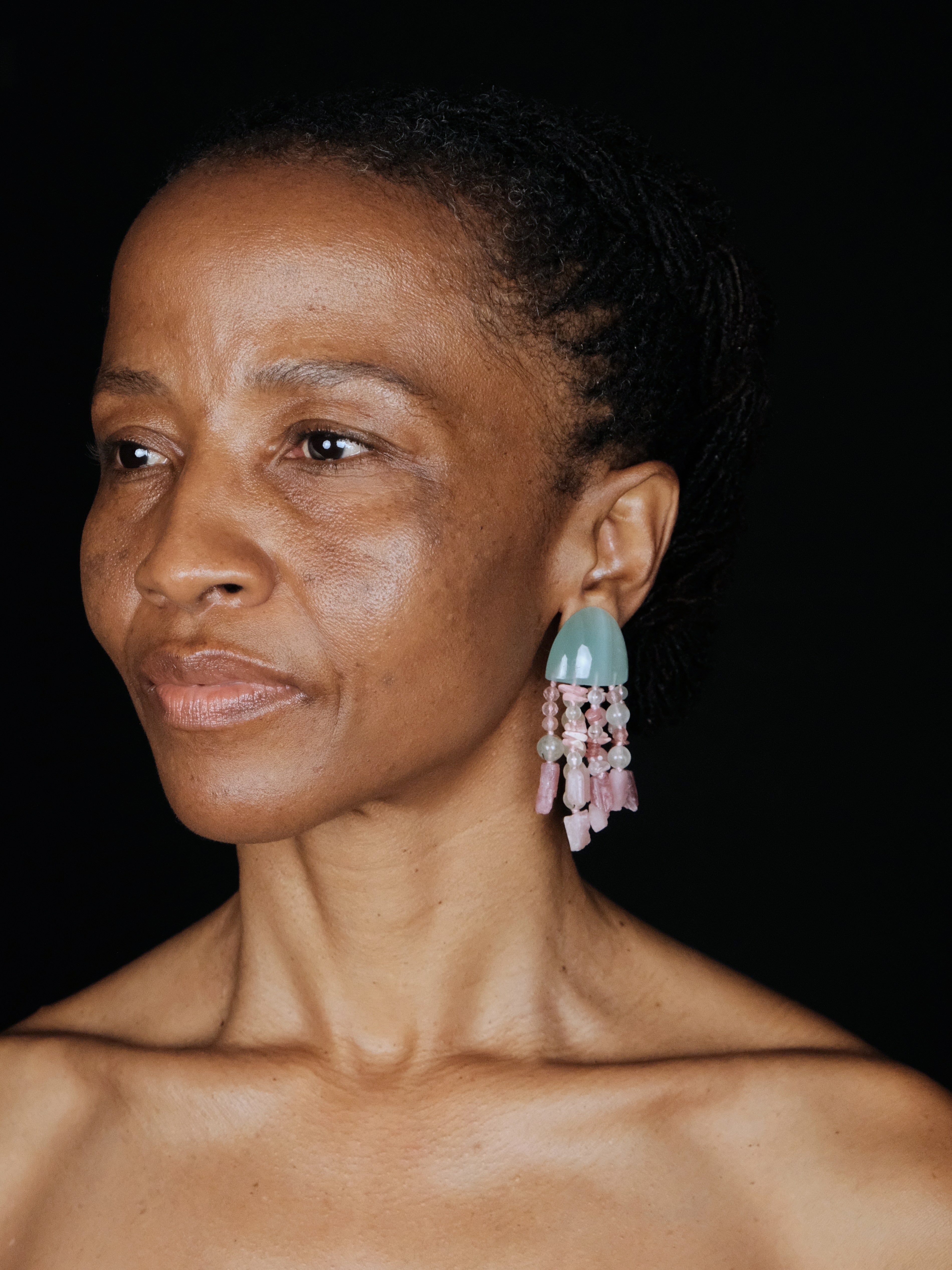 Earrings: multi materials