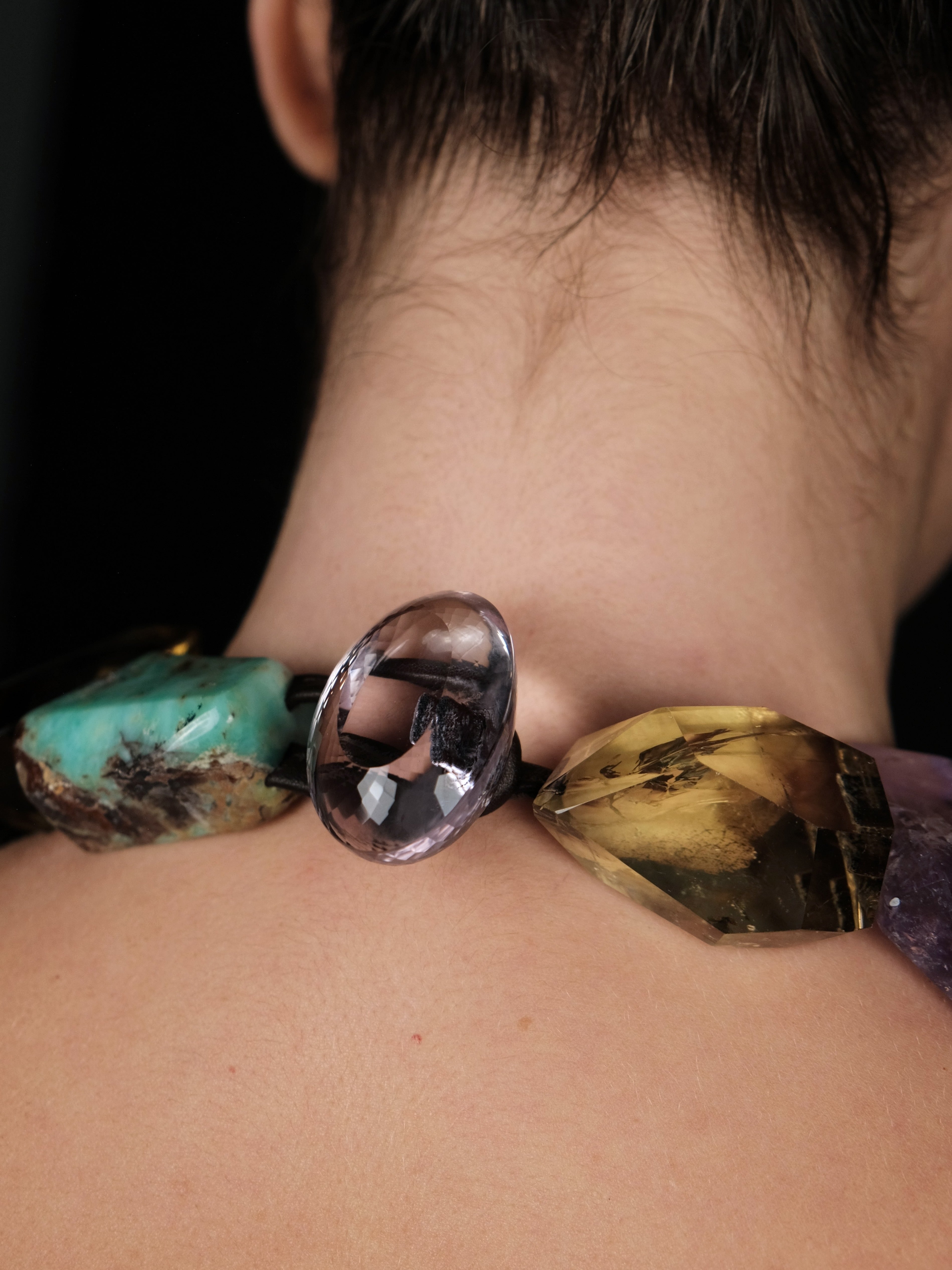 Necklace: citrine, amethyst, chrysoprase, topaz