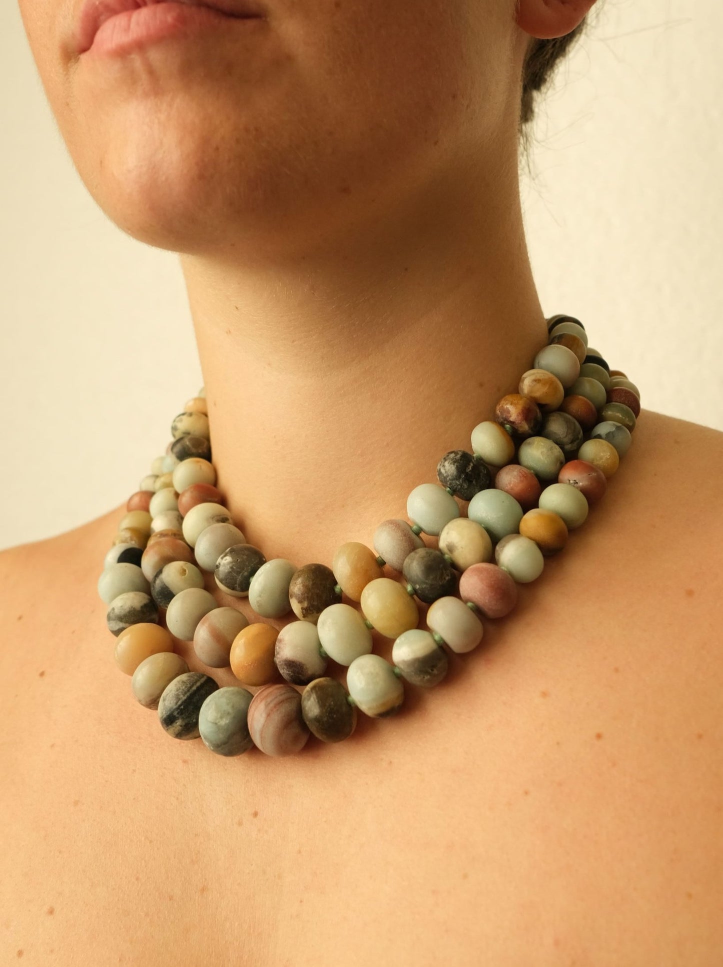 Necklace: andean opal in mother stone