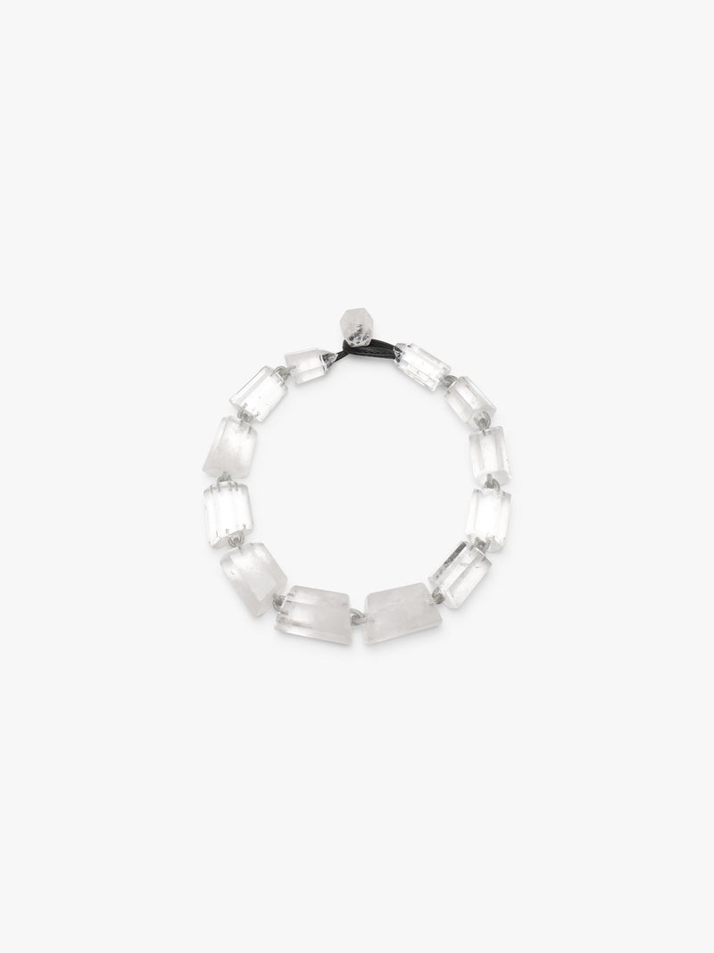 Mountain crystal necklace on white background