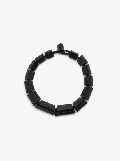 Mint necklace: black tourmaline, leather