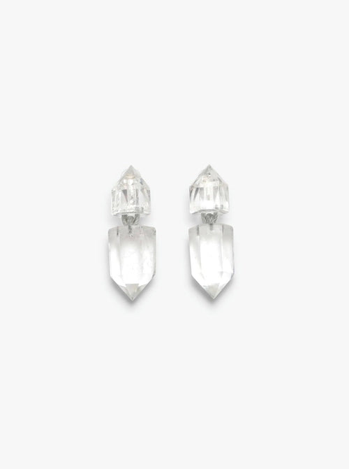 Accord earclips: mountain crystal, wire
