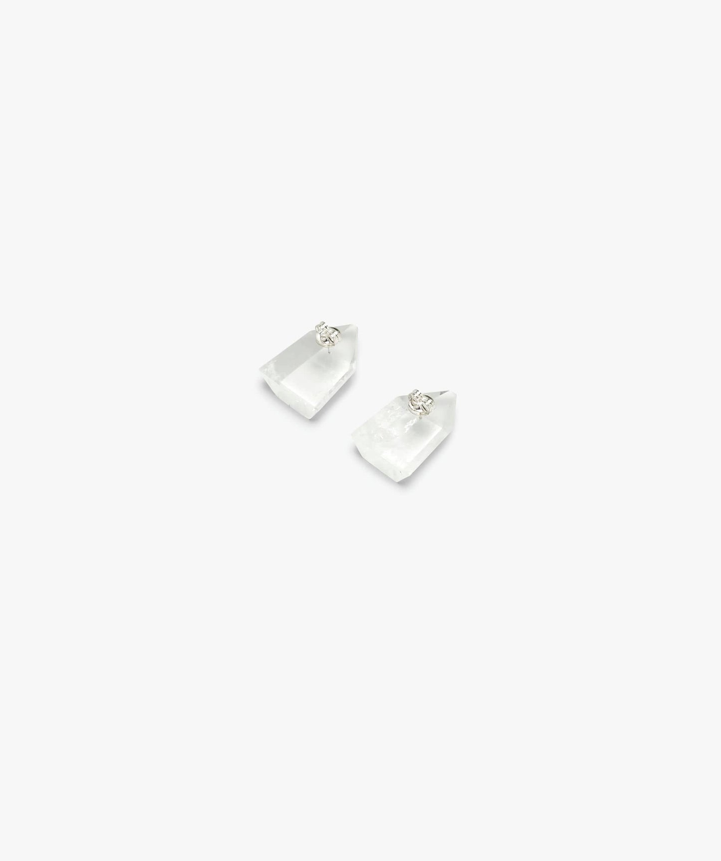 Mint stud earrings: mountain crystal