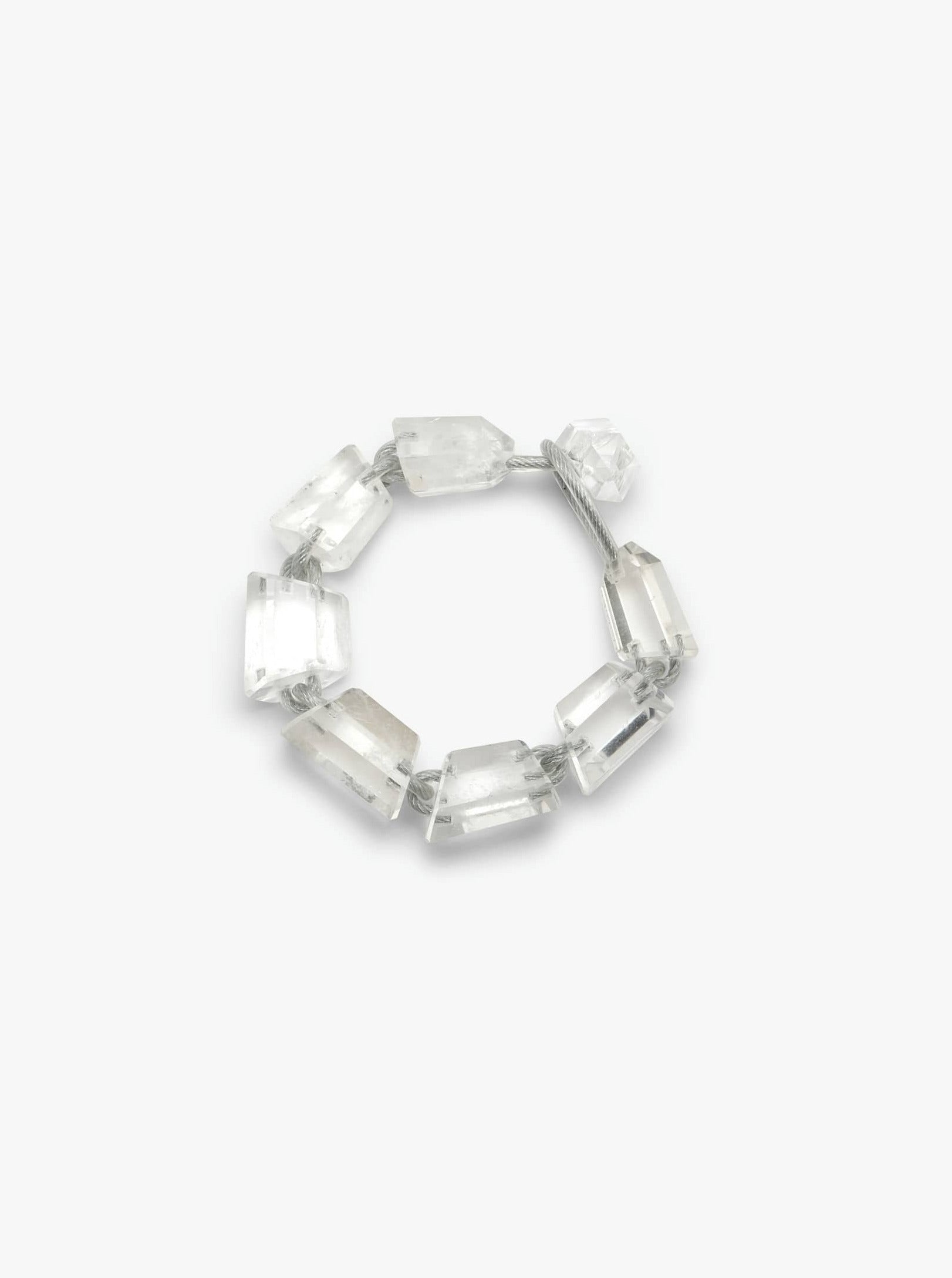 Mint bracelet: mountain crystal, steel wire