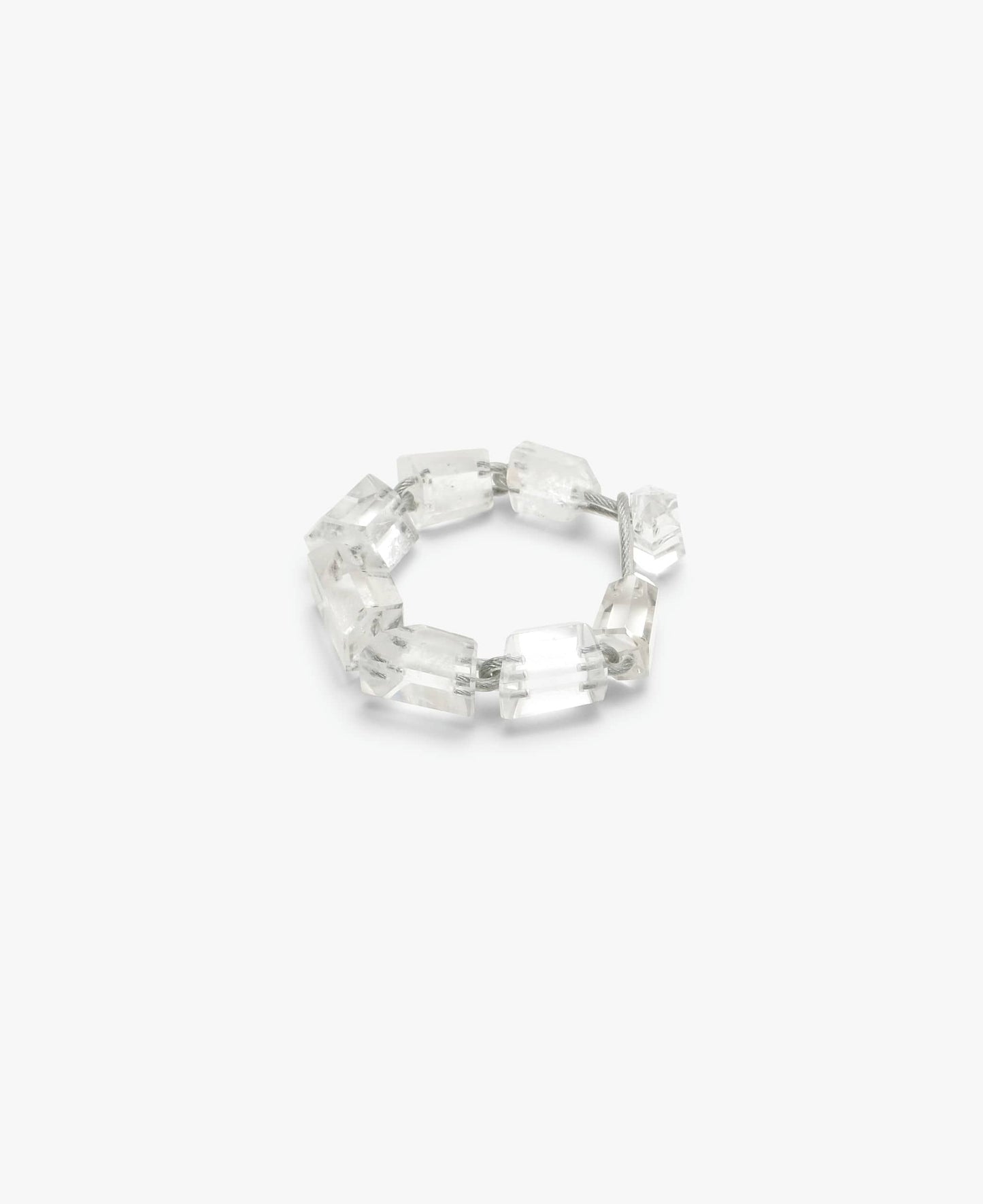 Mint bracelet: mountain crystal, steel wire