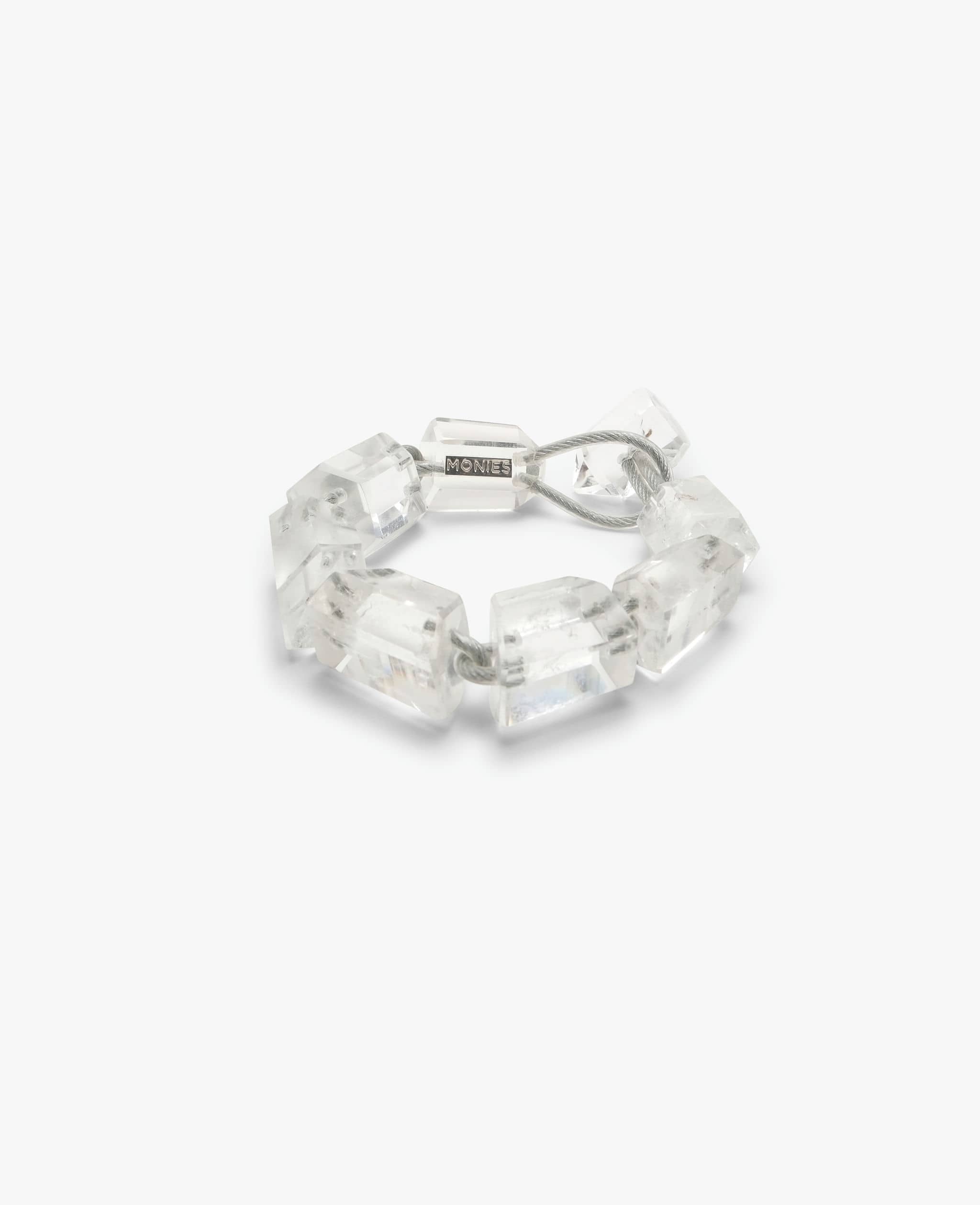 Mint bracelet: mountain crystal, steel wire