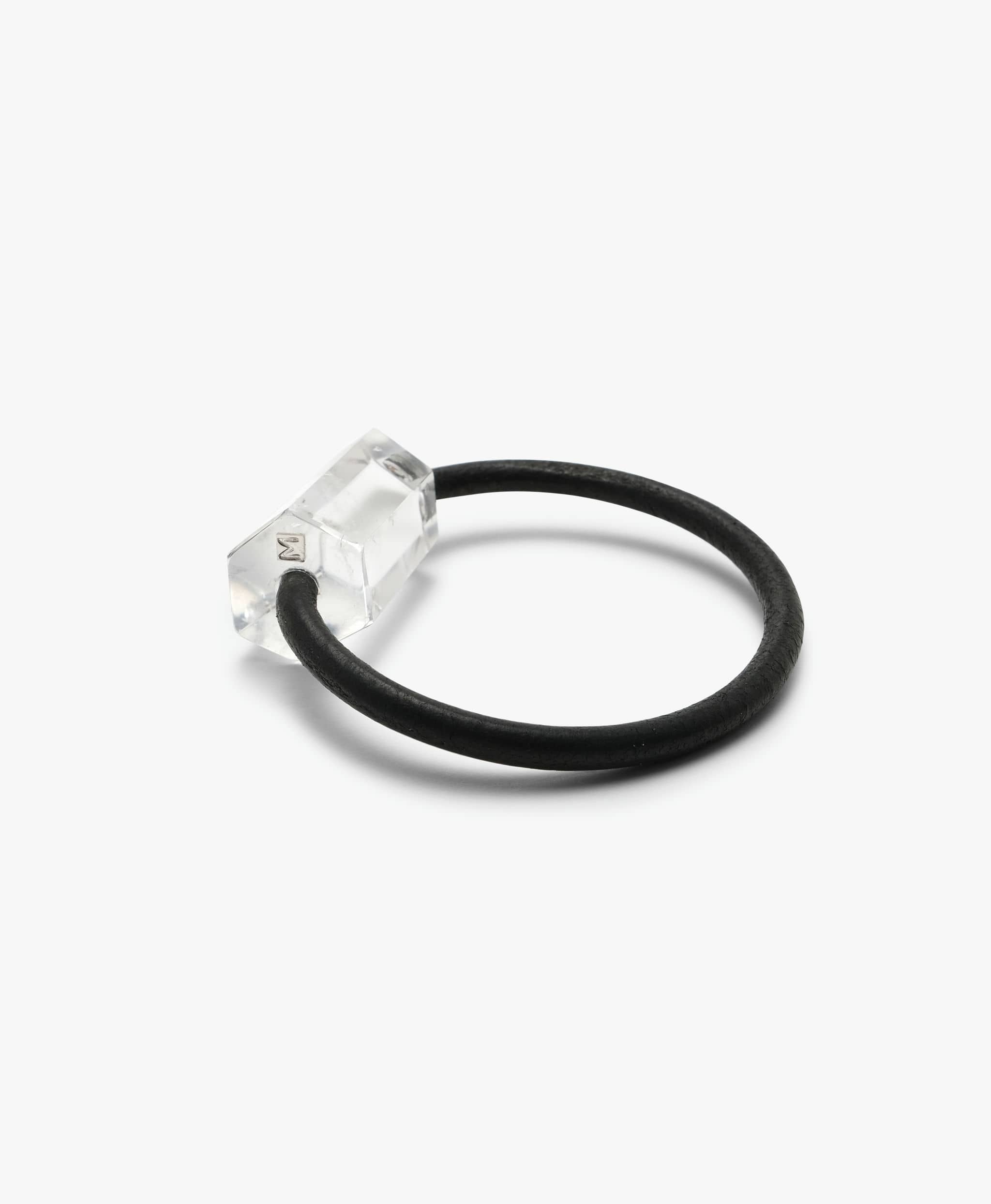 Mint bracelet: leather, mountain crystal